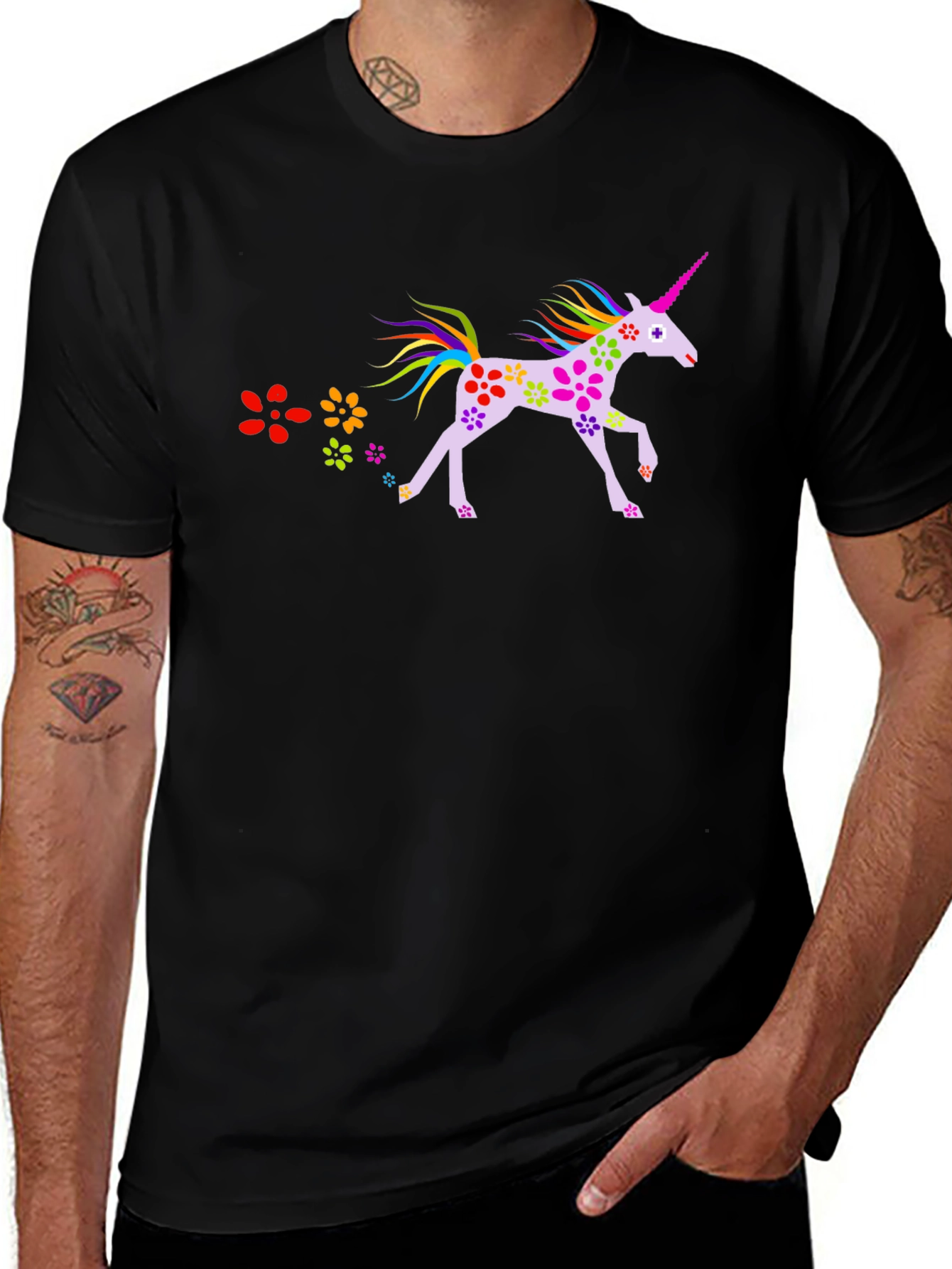Unicorn Flower Power T-Shirt Unique Design