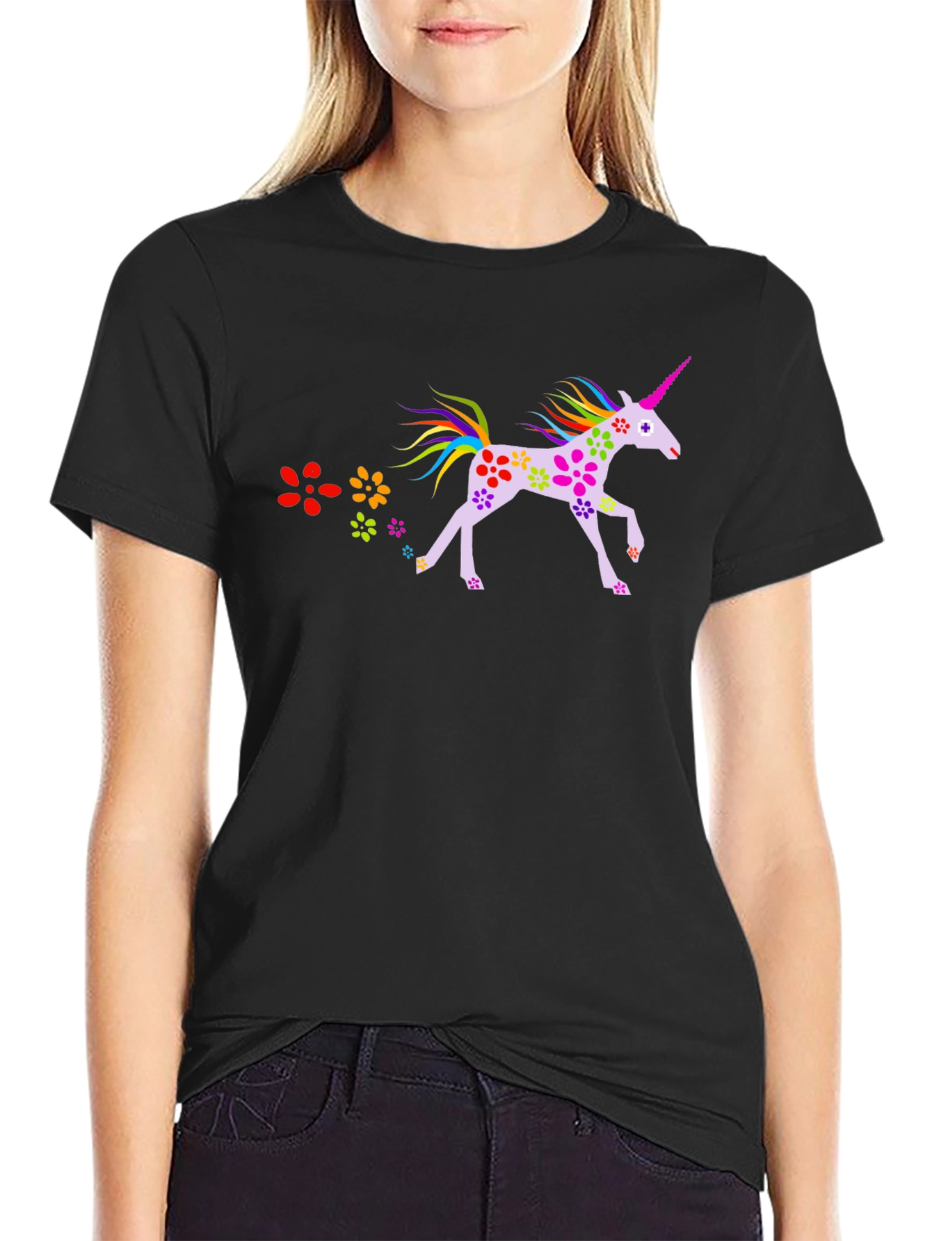 Unicorn Flower Power T-Shirt Unique Design