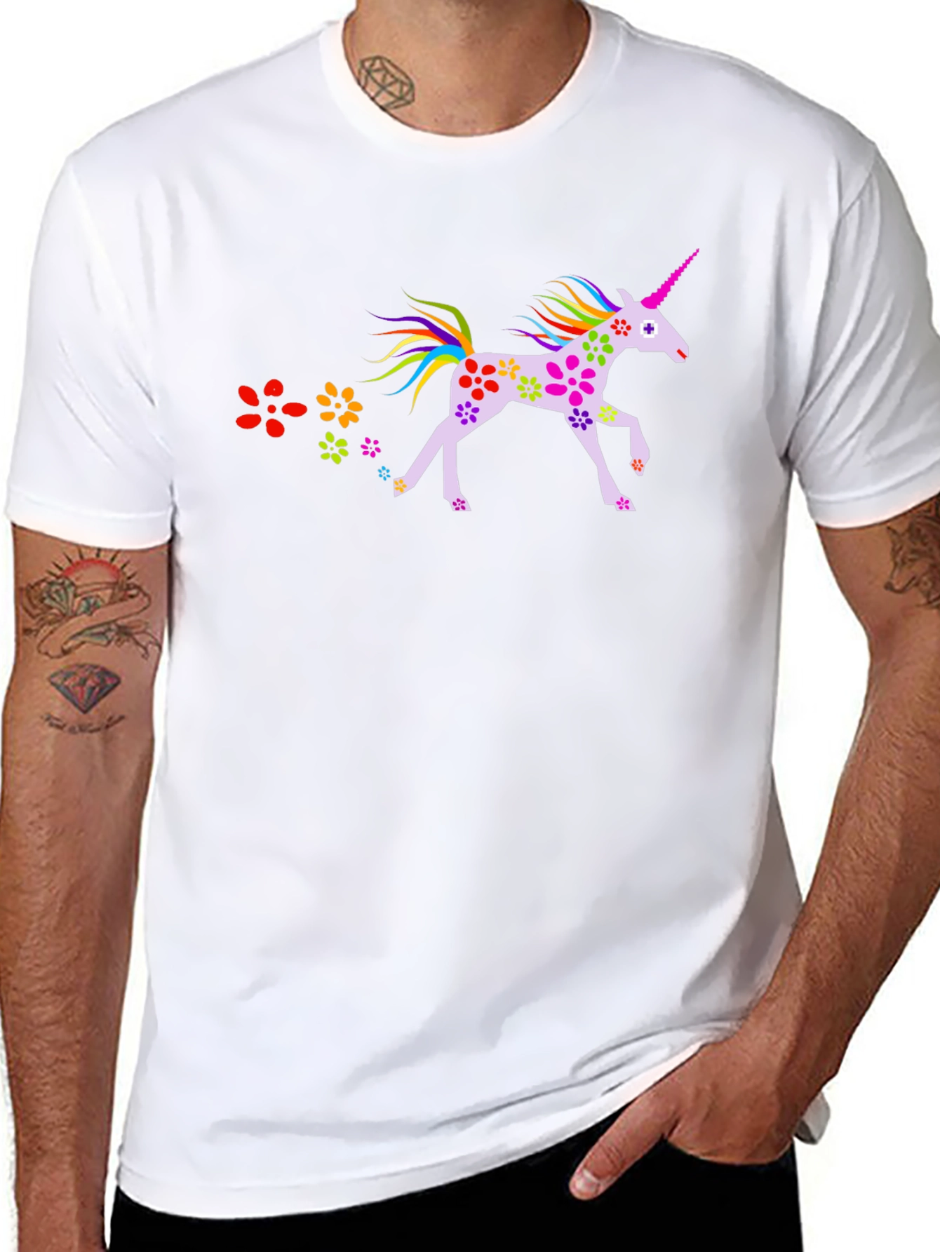 Unicorn Flower Power T-Shirt Unique Design
