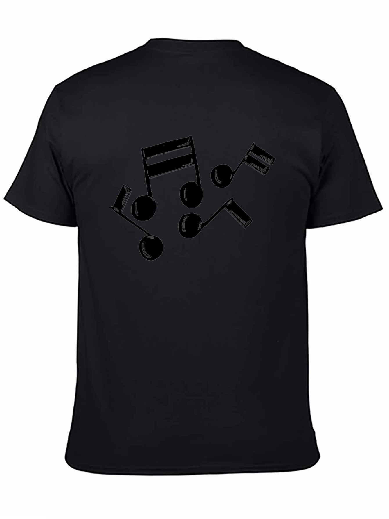 Musical Notes Black T-Shirt - Soft Cotton Tee