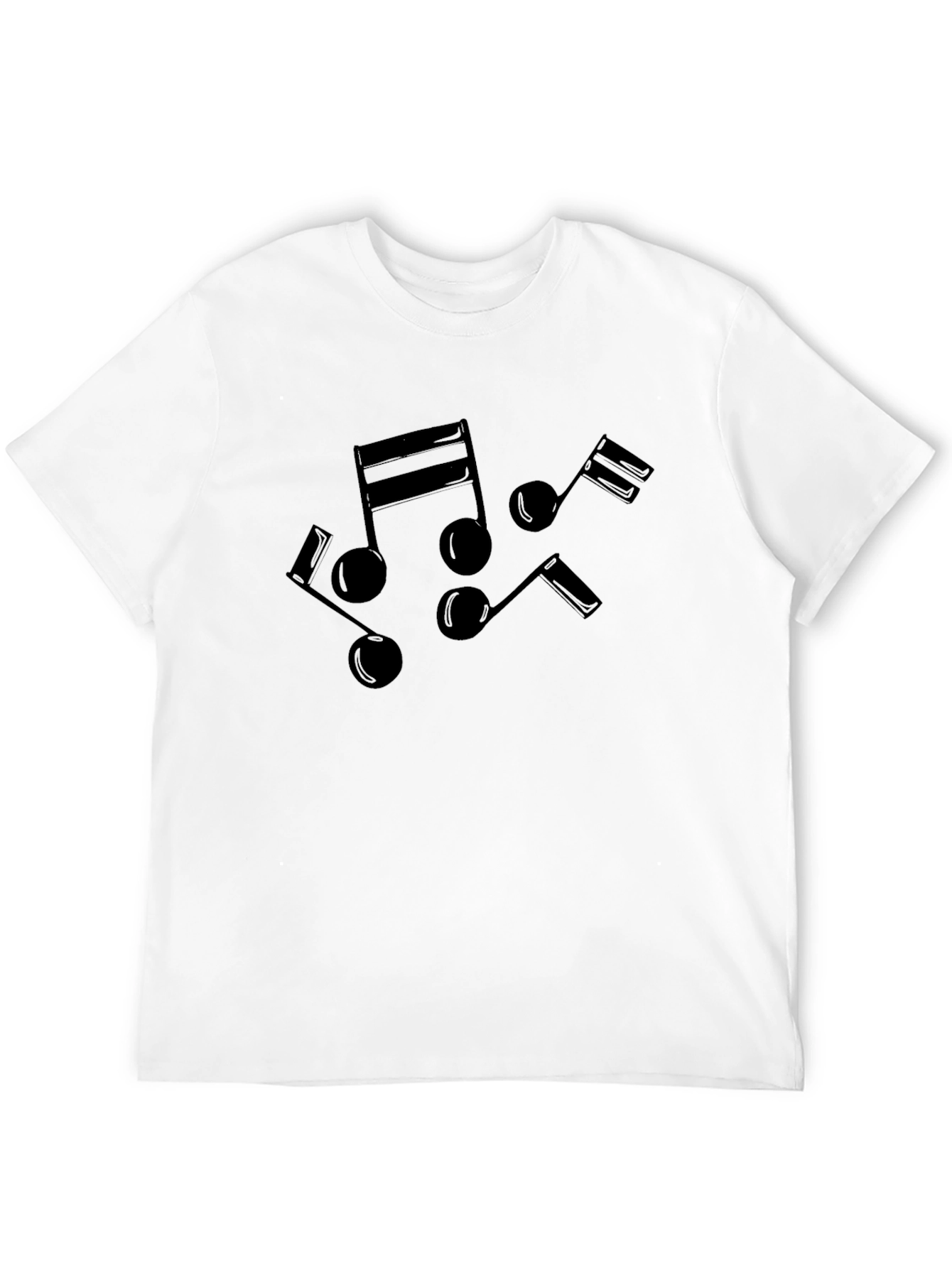 Musical Notes Black T-Shirt - Soft Cotton Tee