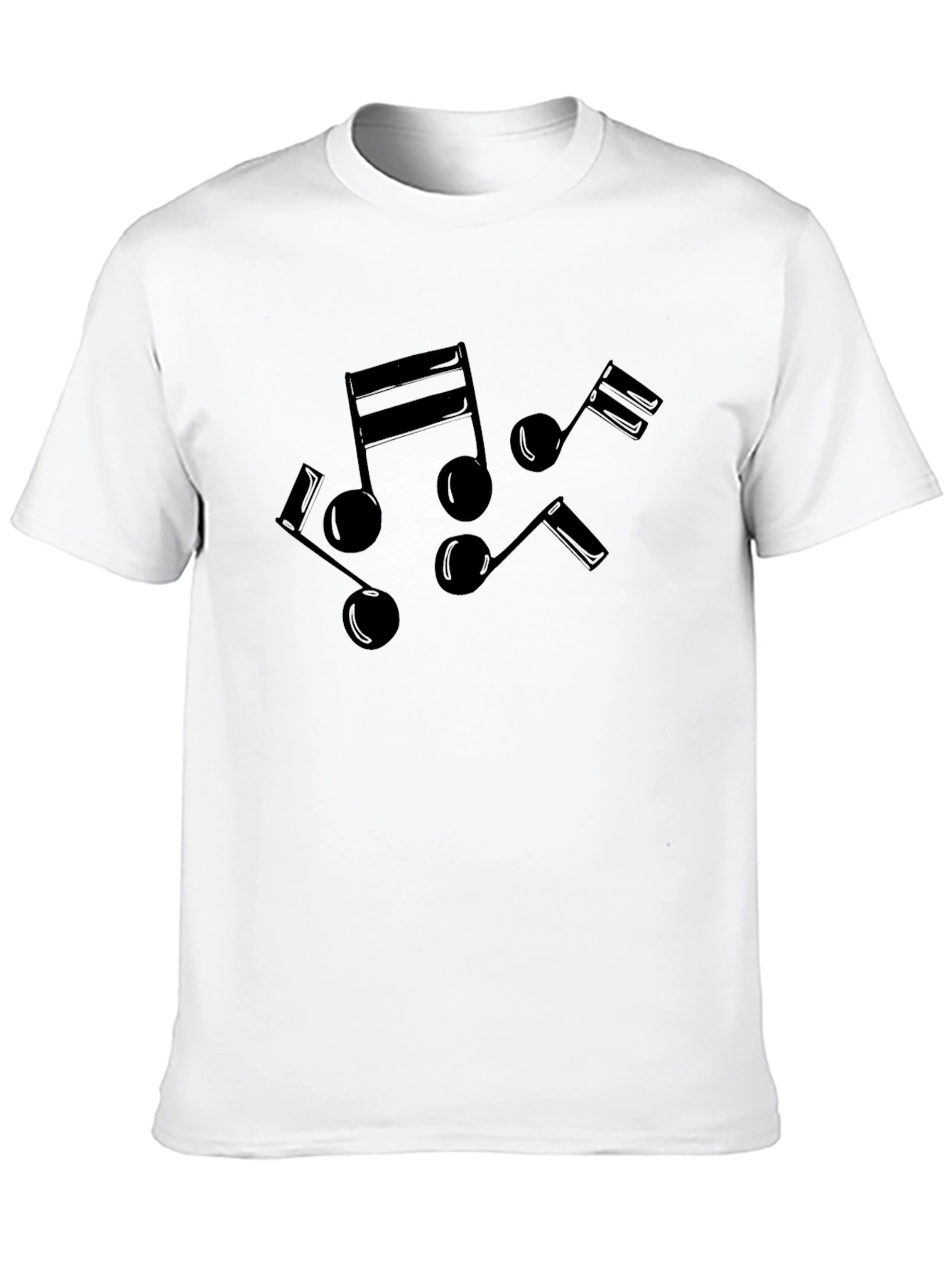Musical Notes Black T-Shirt - Soft Cotton Tee