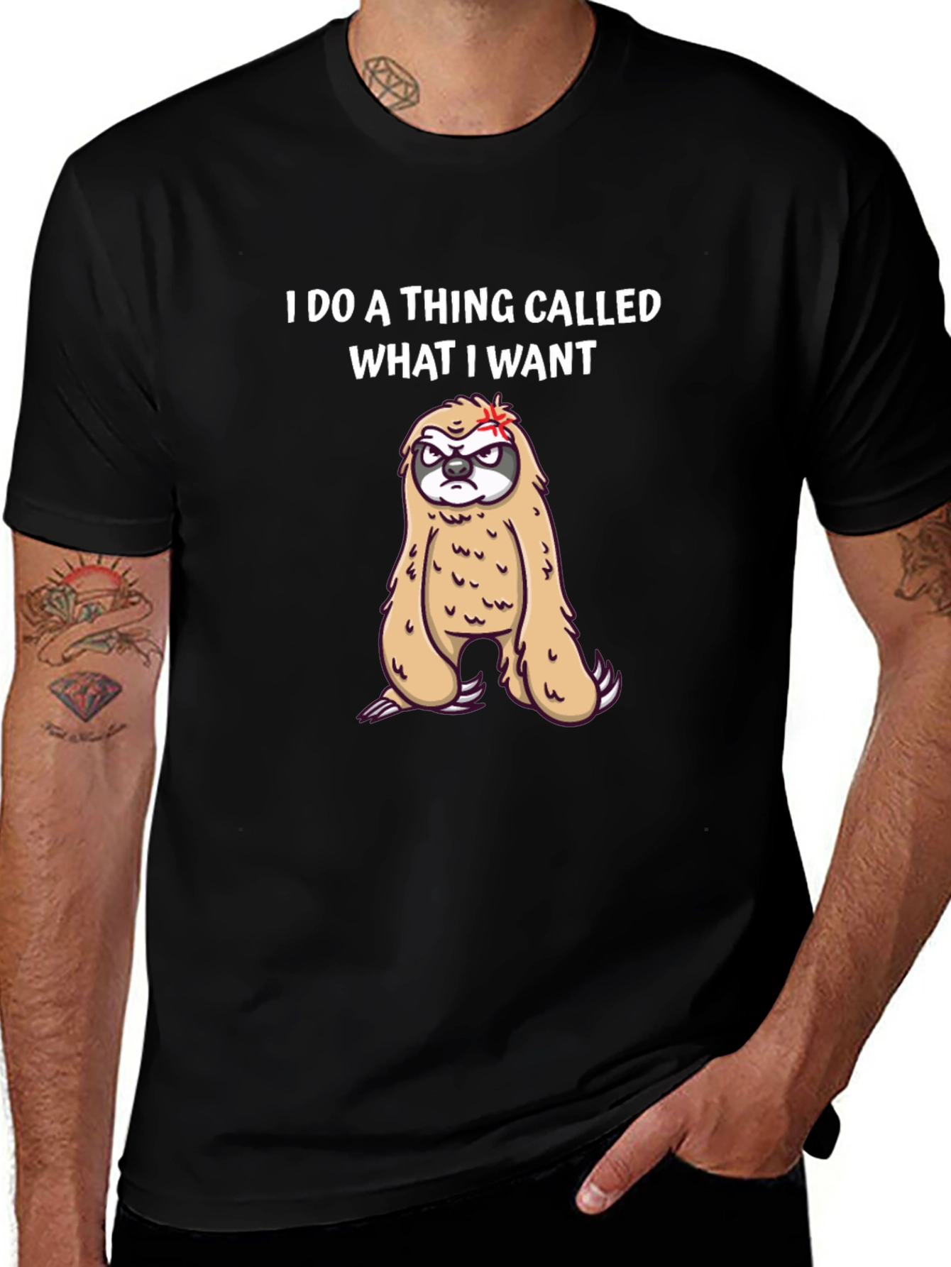 I Do What I Want Sloth Graphic Tee