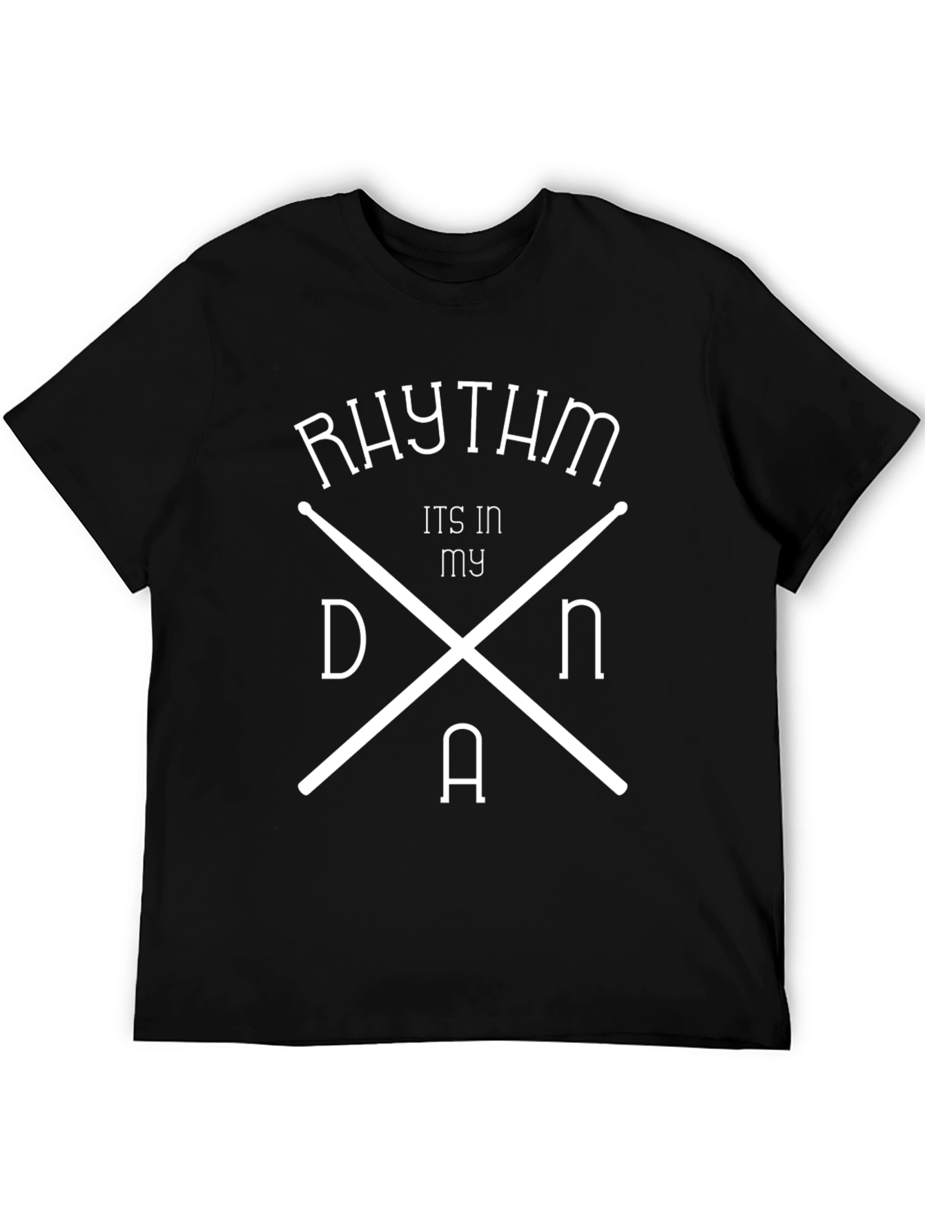 Rhythm DNA Black T-Shirt - Drummer Music Tee