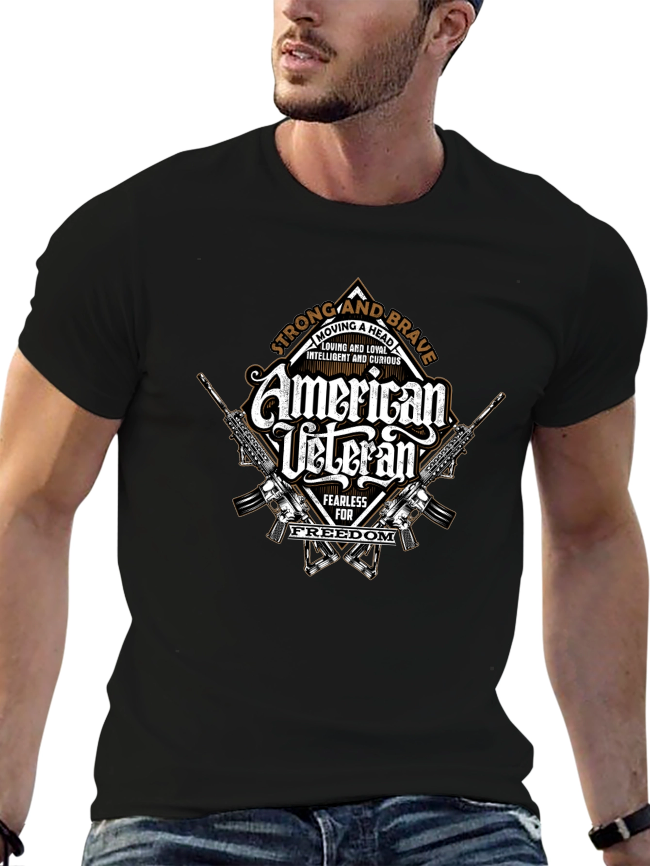 American Veteran Graphic Print T-Shirt