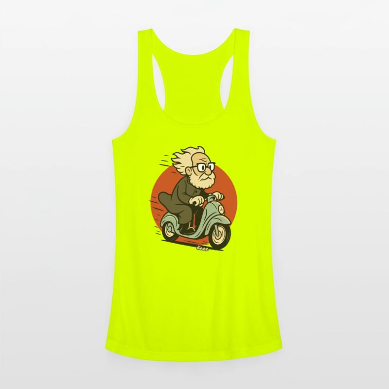 old smart guy on a scooter motorcycle