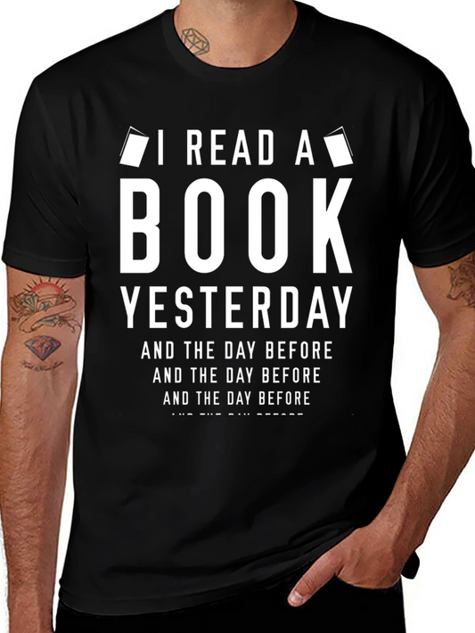 I Read A Book T-Shirt - Black Cotton Novelty Tee