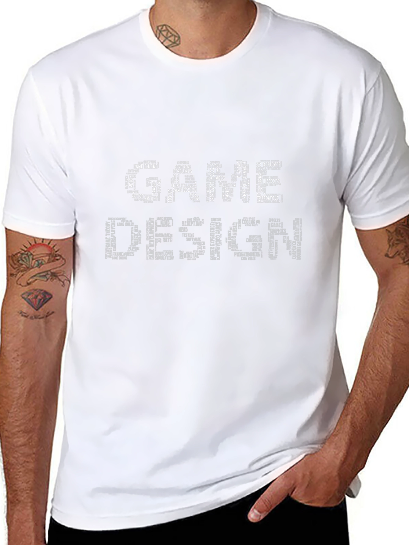 Game Design Word Art Black T-Shirt
