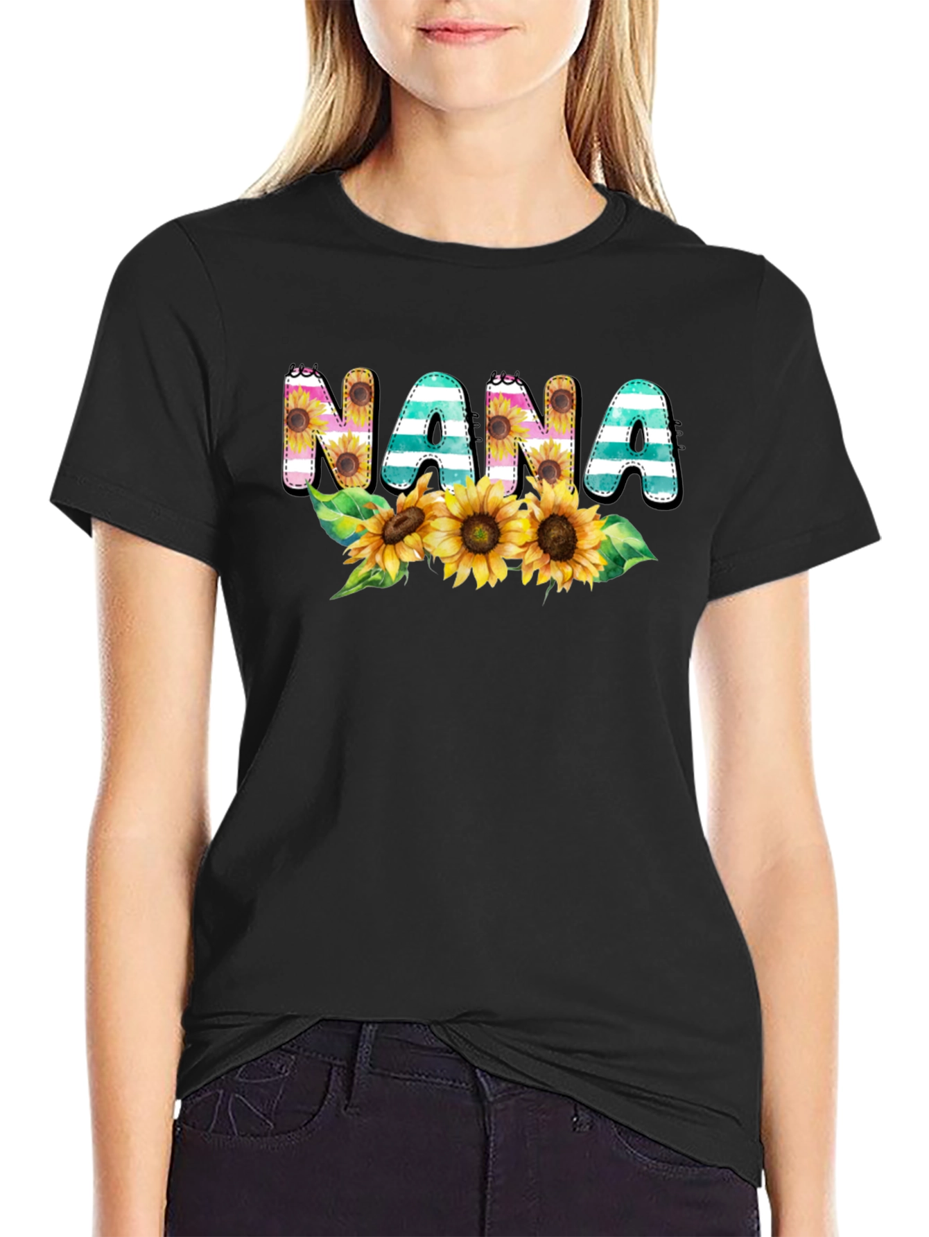 Nana Sunflower Graphic Tee - Cute Grandma Shirt