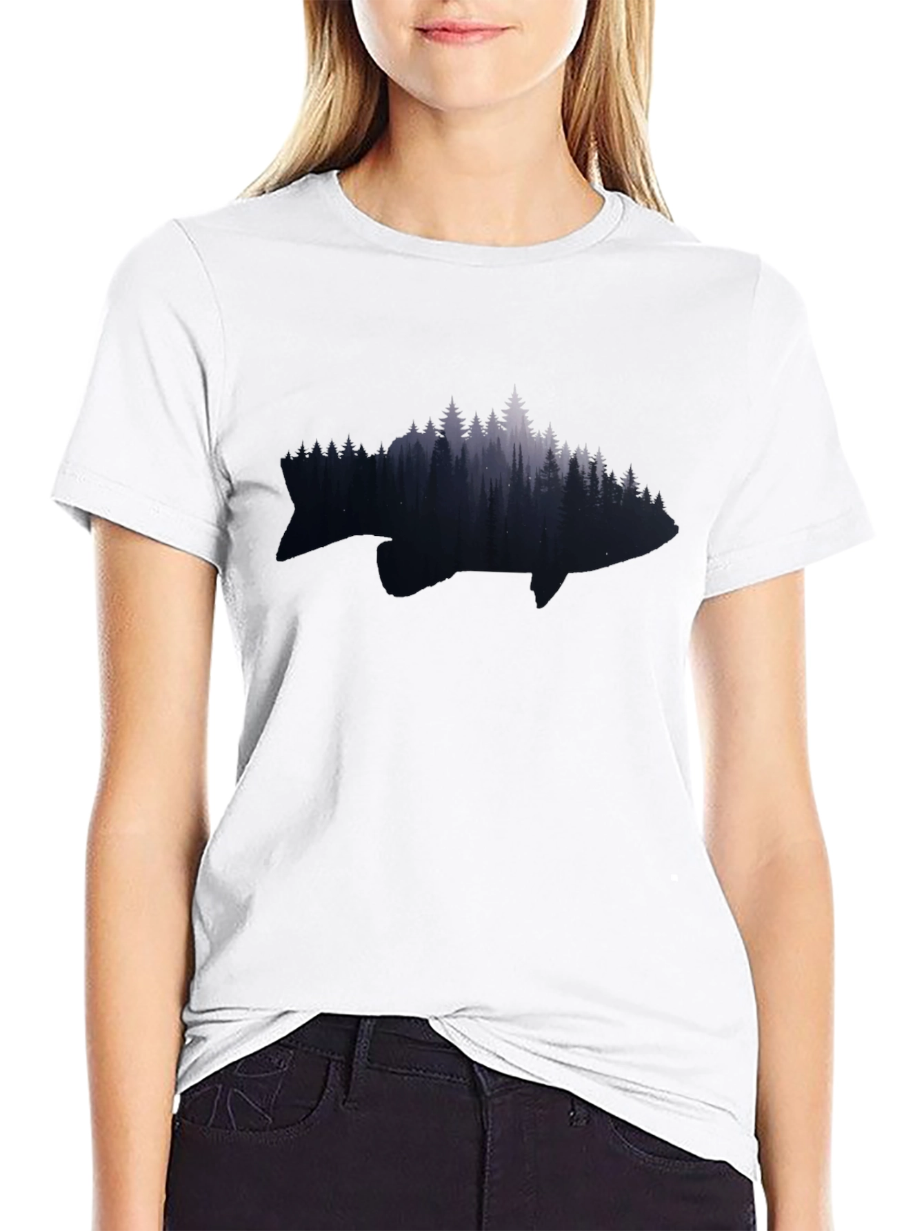 Nature Fish Graphic Tee - Black