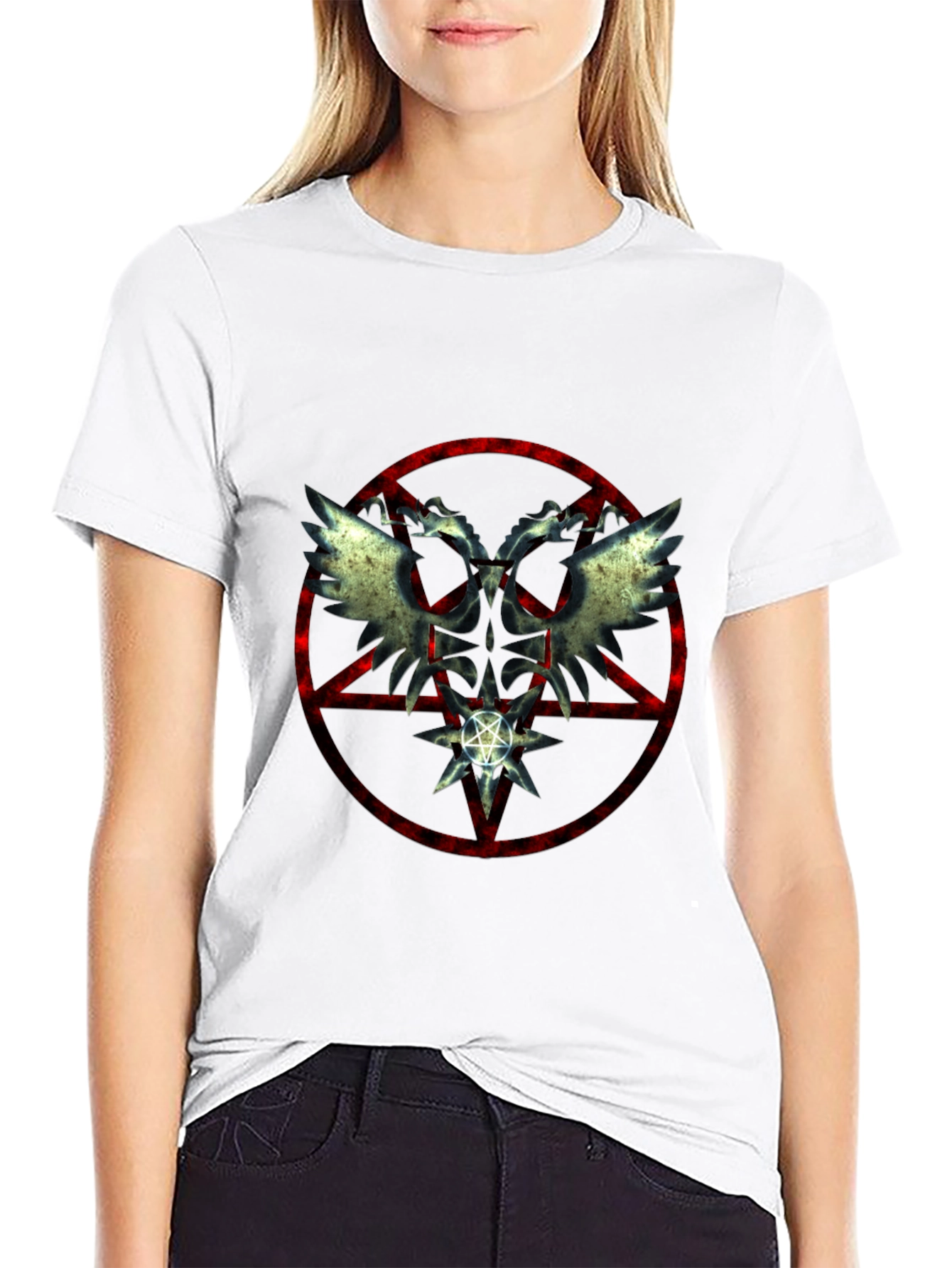 Occult Wings Graphic Black T-Shirt