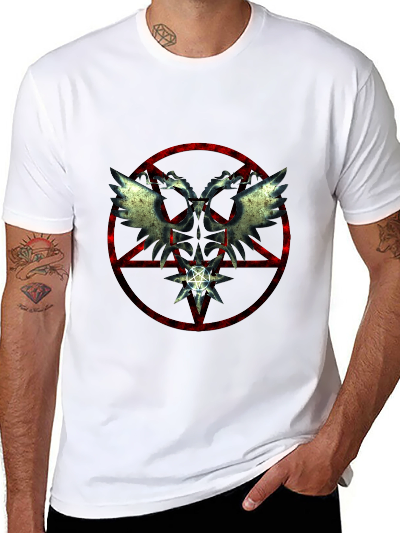 Occult Wings Graphic Black T-Shirt