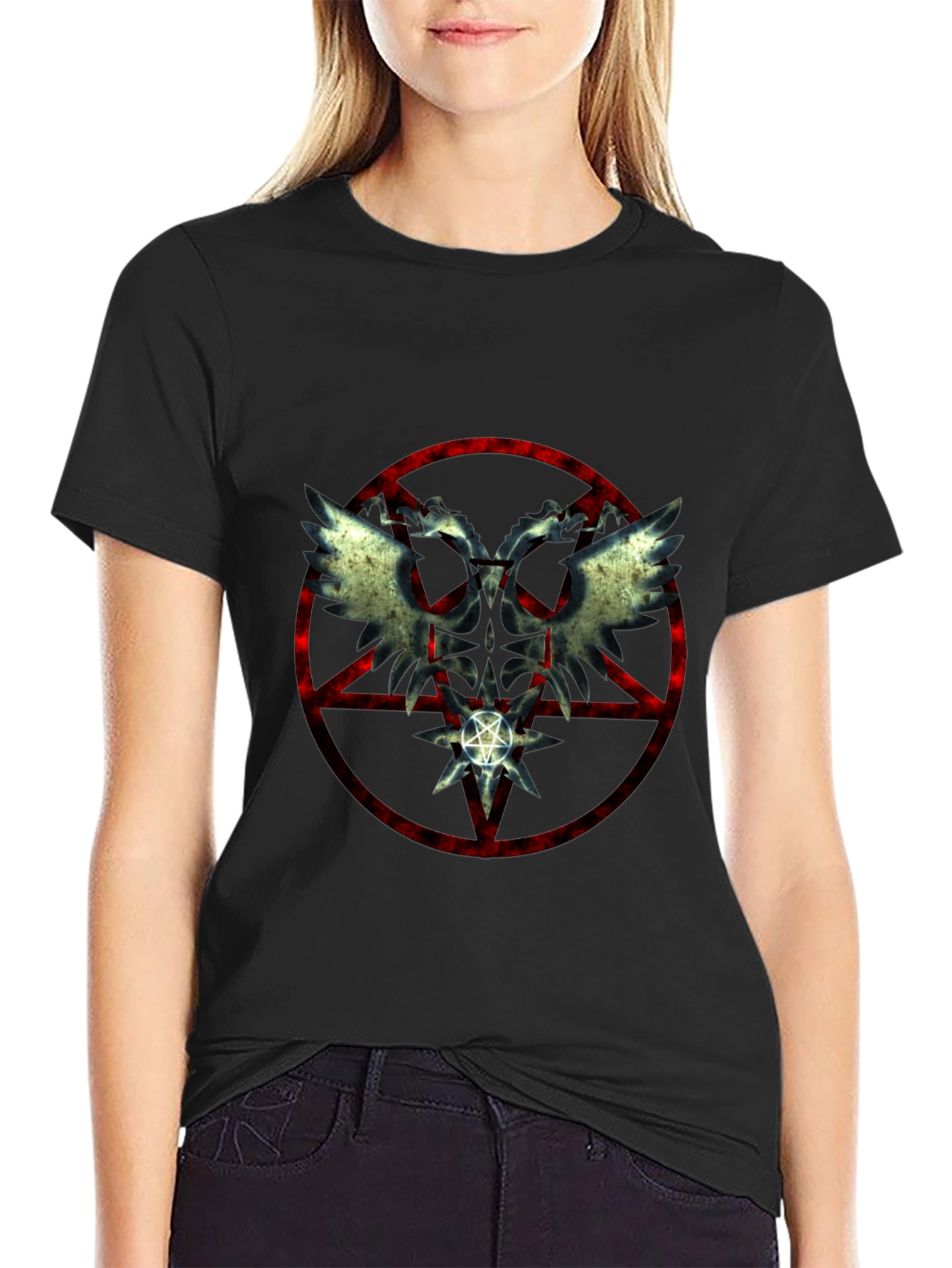 Occult Wings Graphic Black T-Shirt