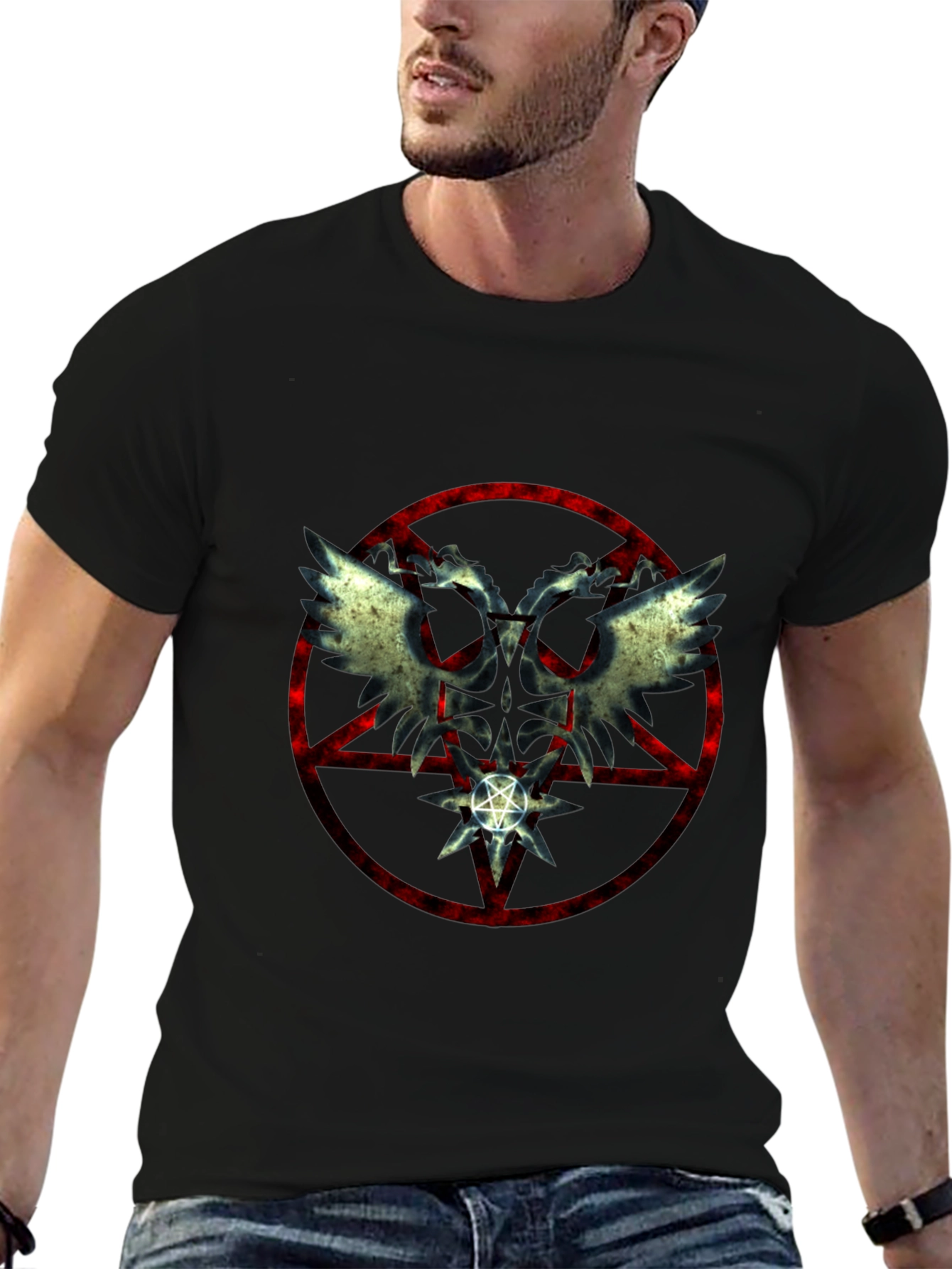 Occult Wings Graphic Black T-Shirt