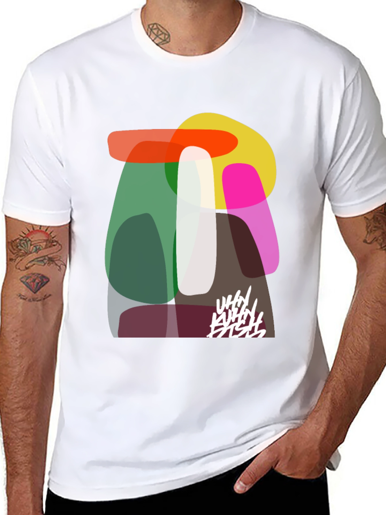 Abstract Graphic Print Tee - Modern Art T-Shirt