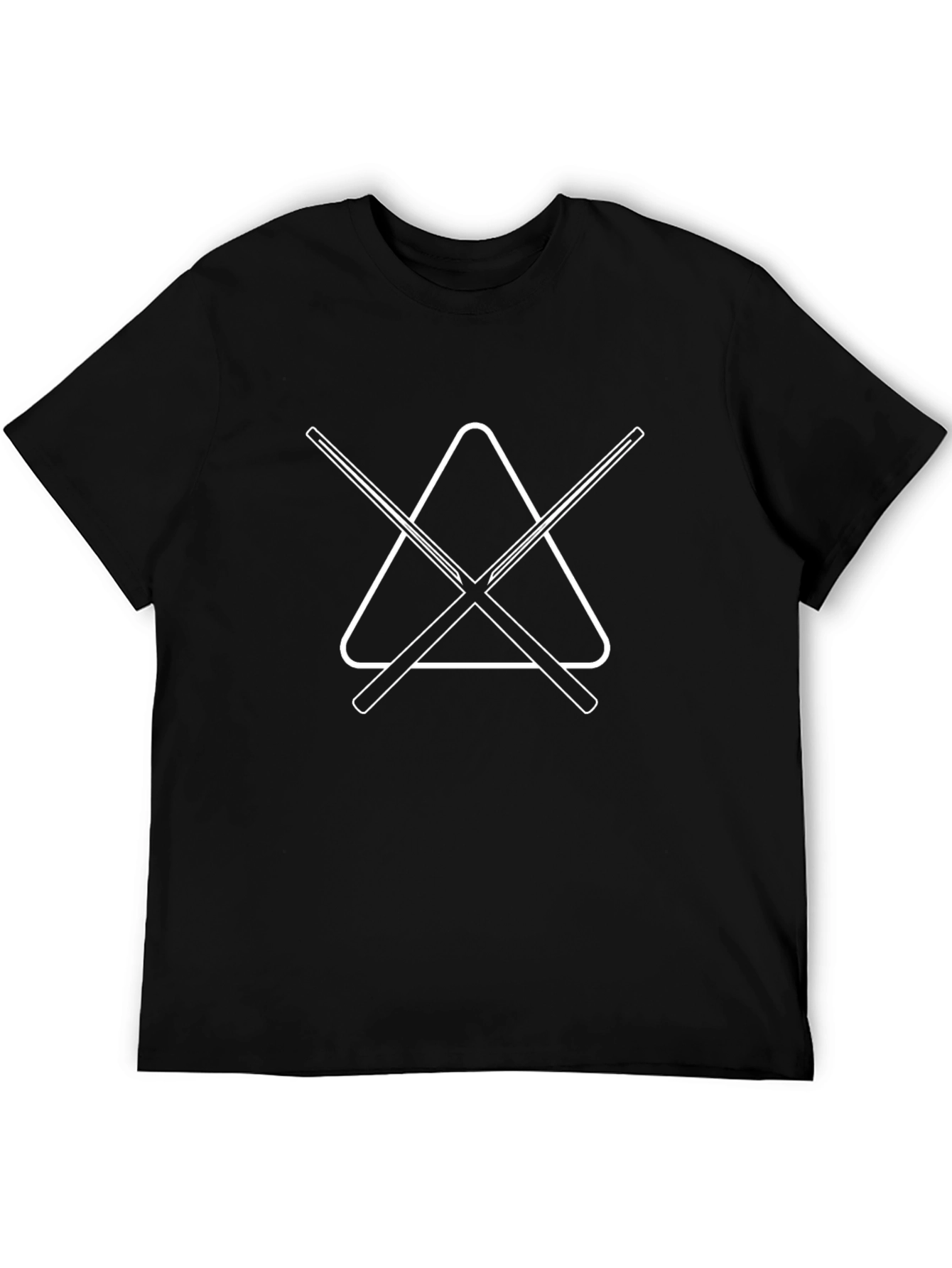 Billiards T-Shirt - Black - Pool Triangle Cue Sticks