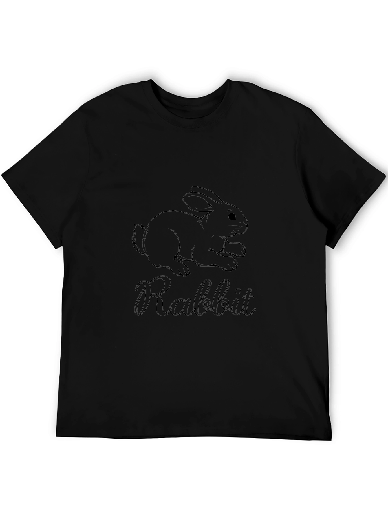 Rabbit Graphic Tee - Black Unisex T-Shirt