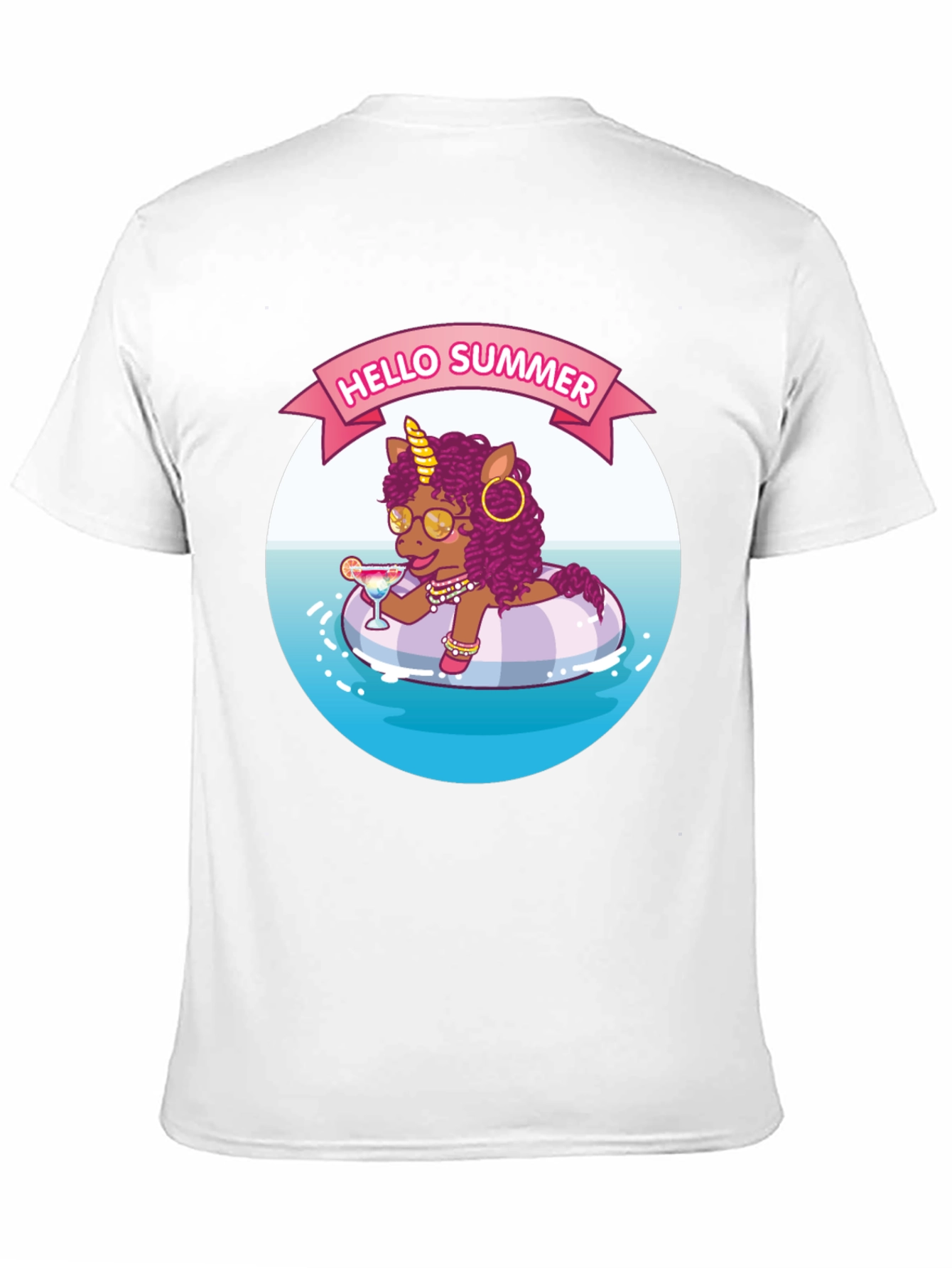 Summer Unicorn Black T-Shirt