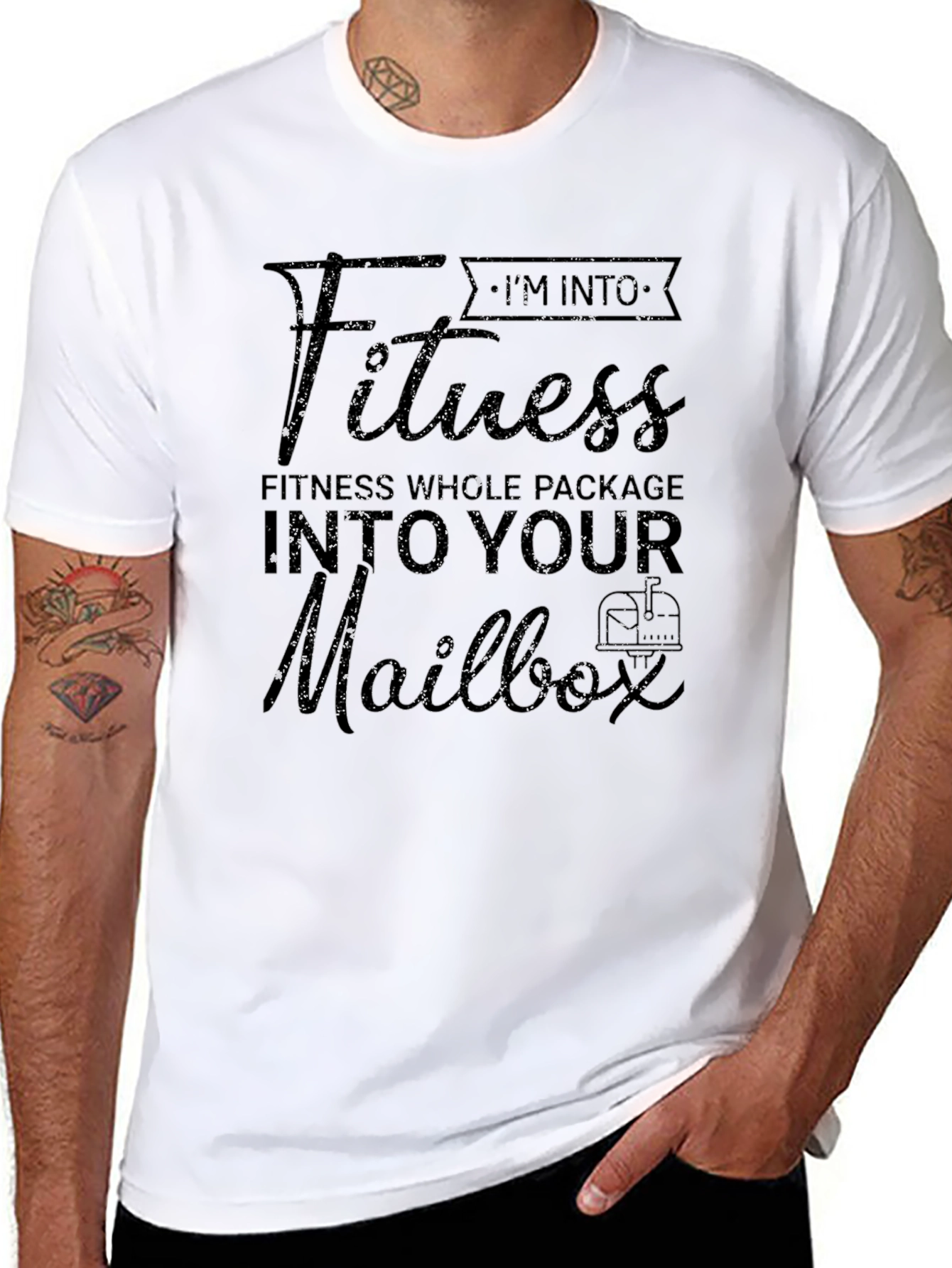 Fitness Whole Package T-Shirt - Humorous Mailbox Design