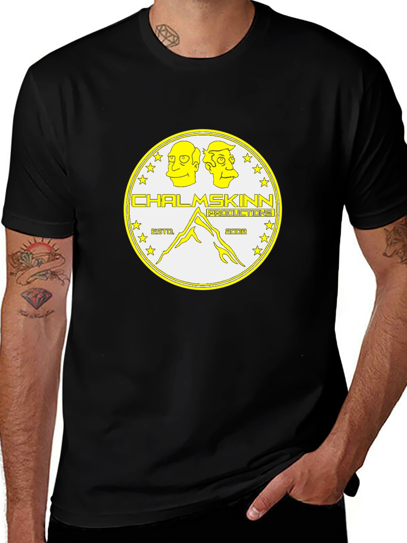 Chalmskin Productions Black Graphic Tee