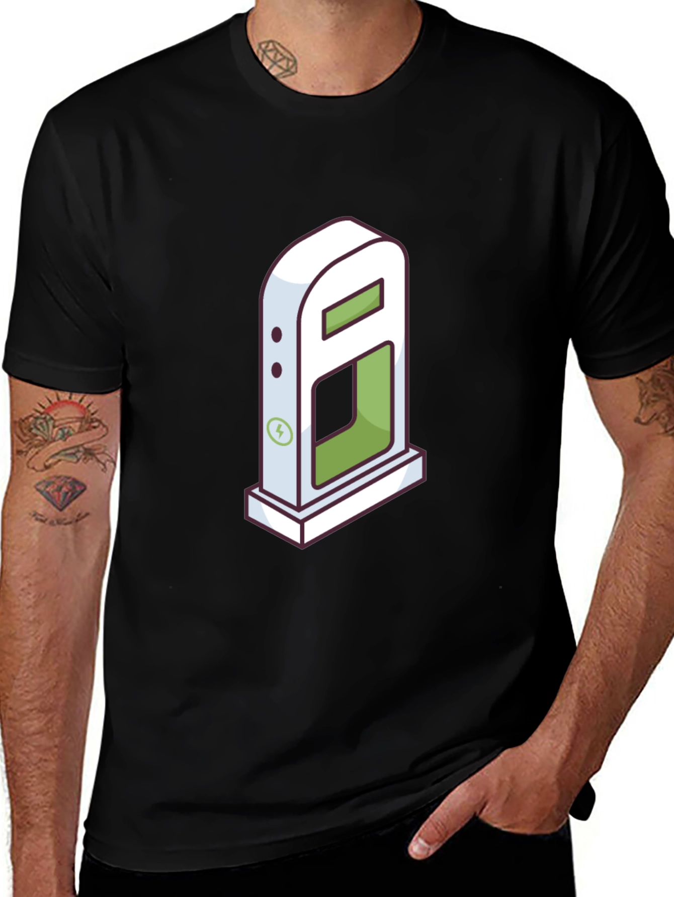 Electric Vehicle Charging Station Graphic T-Shirt