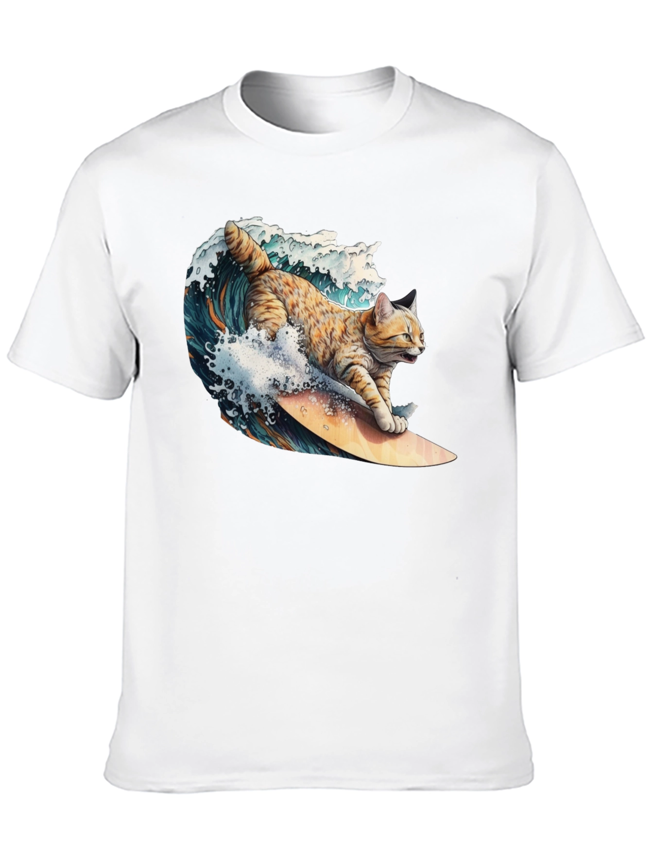Surfing Cat T-Shirt - Cool Graphic Tee