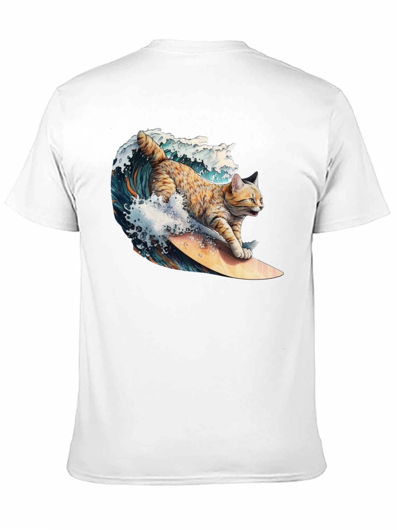 Surfing Cat T-Shirt - Cool Graphic Tee