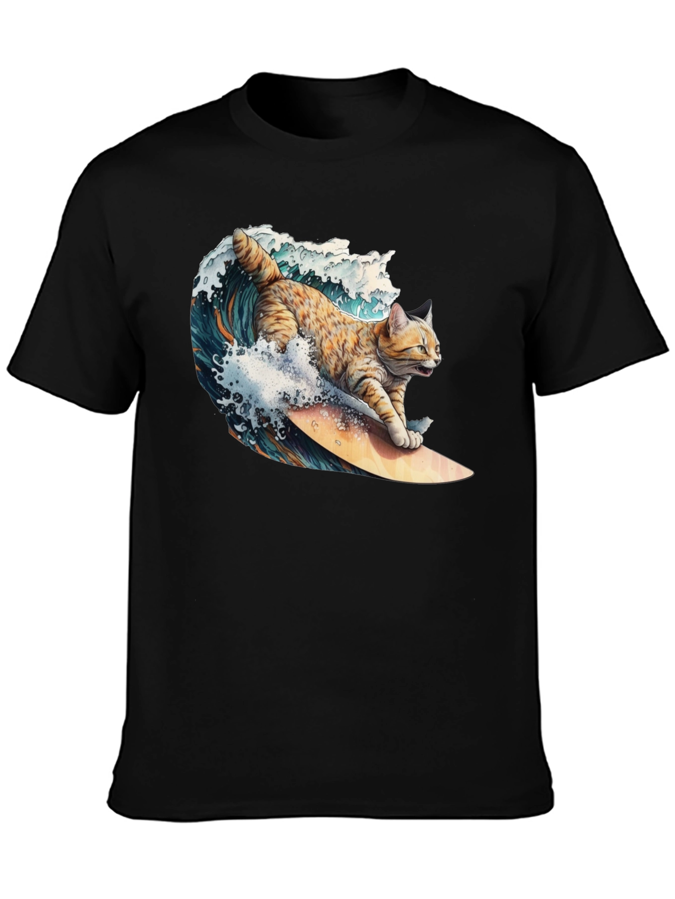 Surfing Cat T-Shirt - Cool Graphic Tee