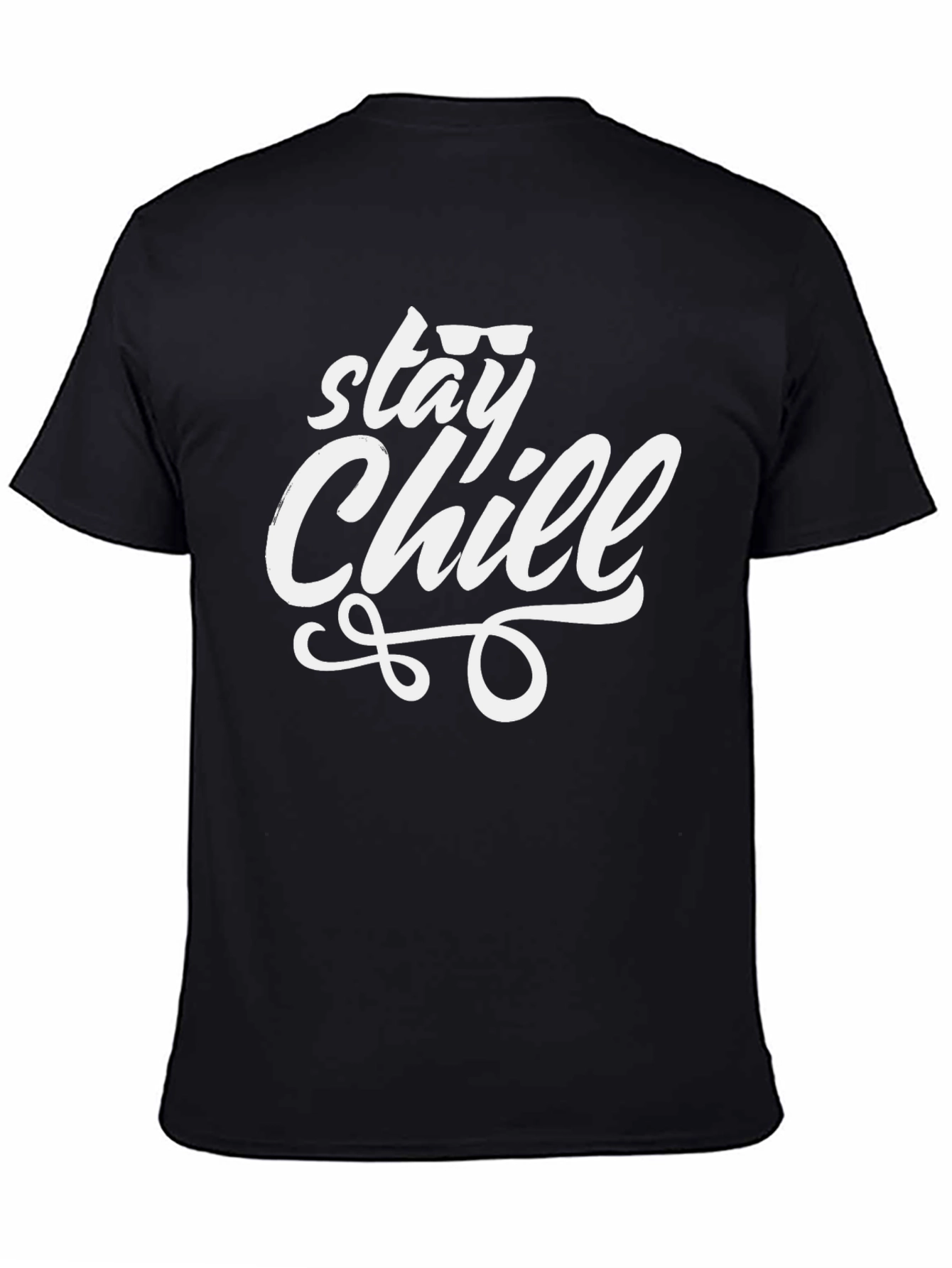 Stay Chill Graphic Tee - Black Cotton T-Shirt