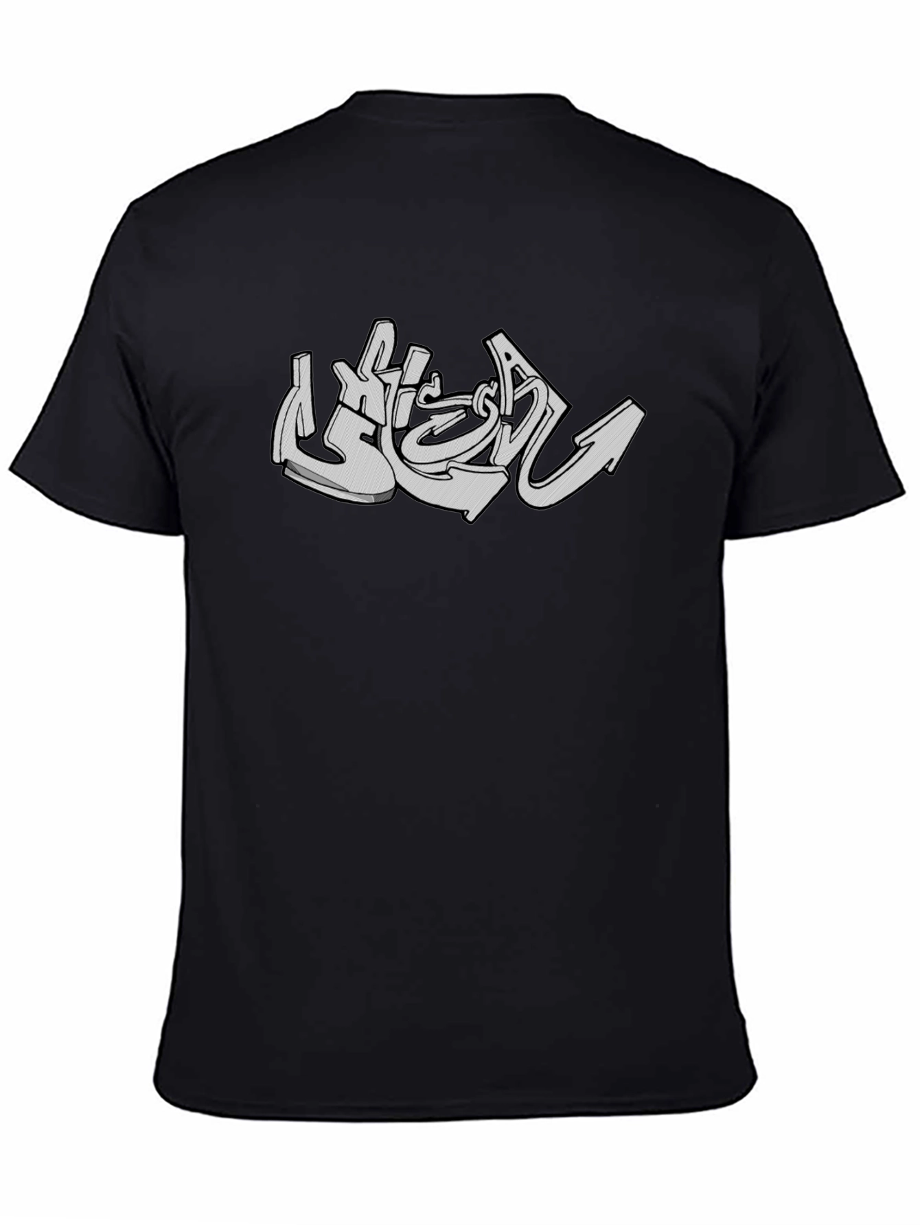 Urban Graffiti Style Graphic Tee - Black