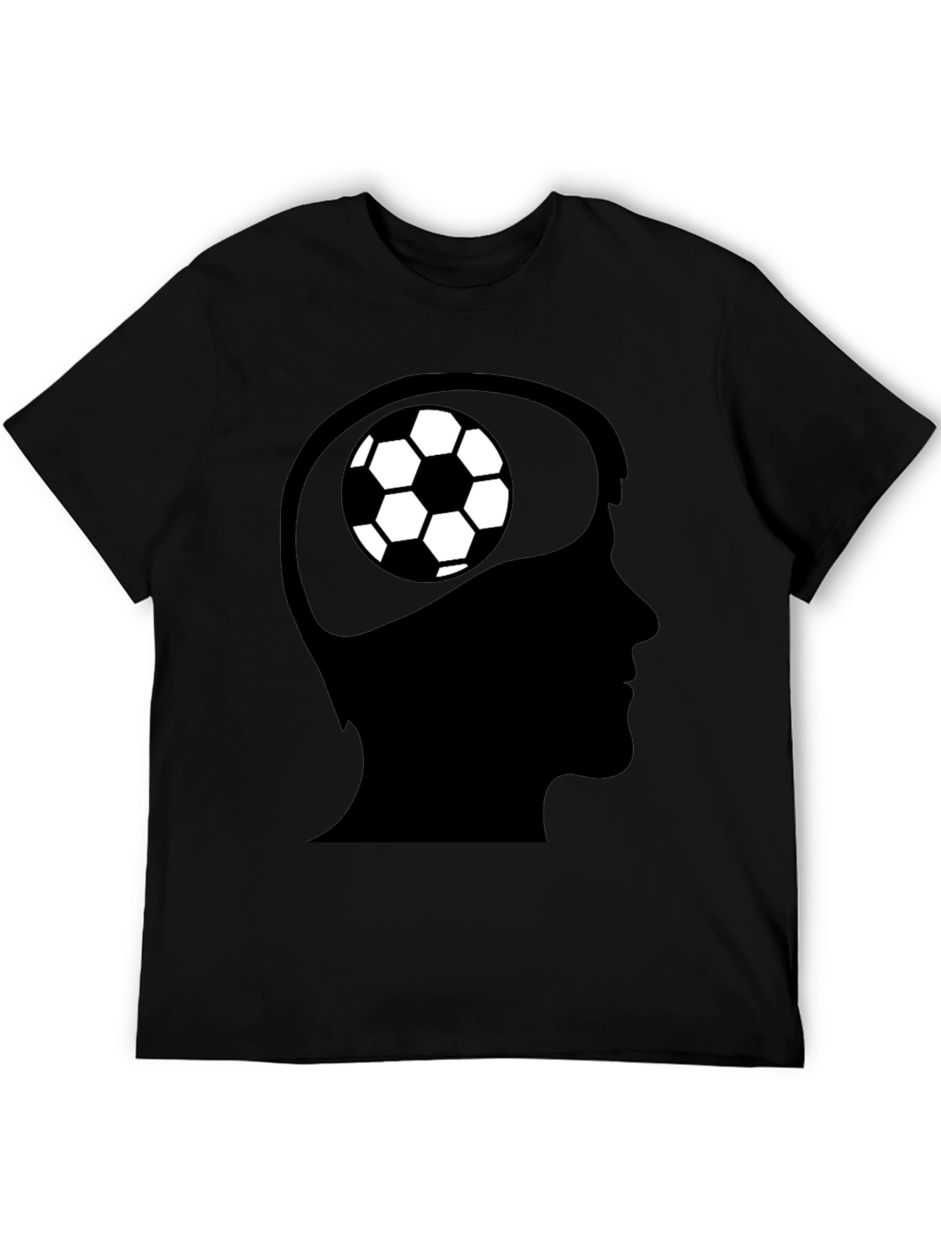 Soccer Brain T-Shirt - Black Graphic Tee