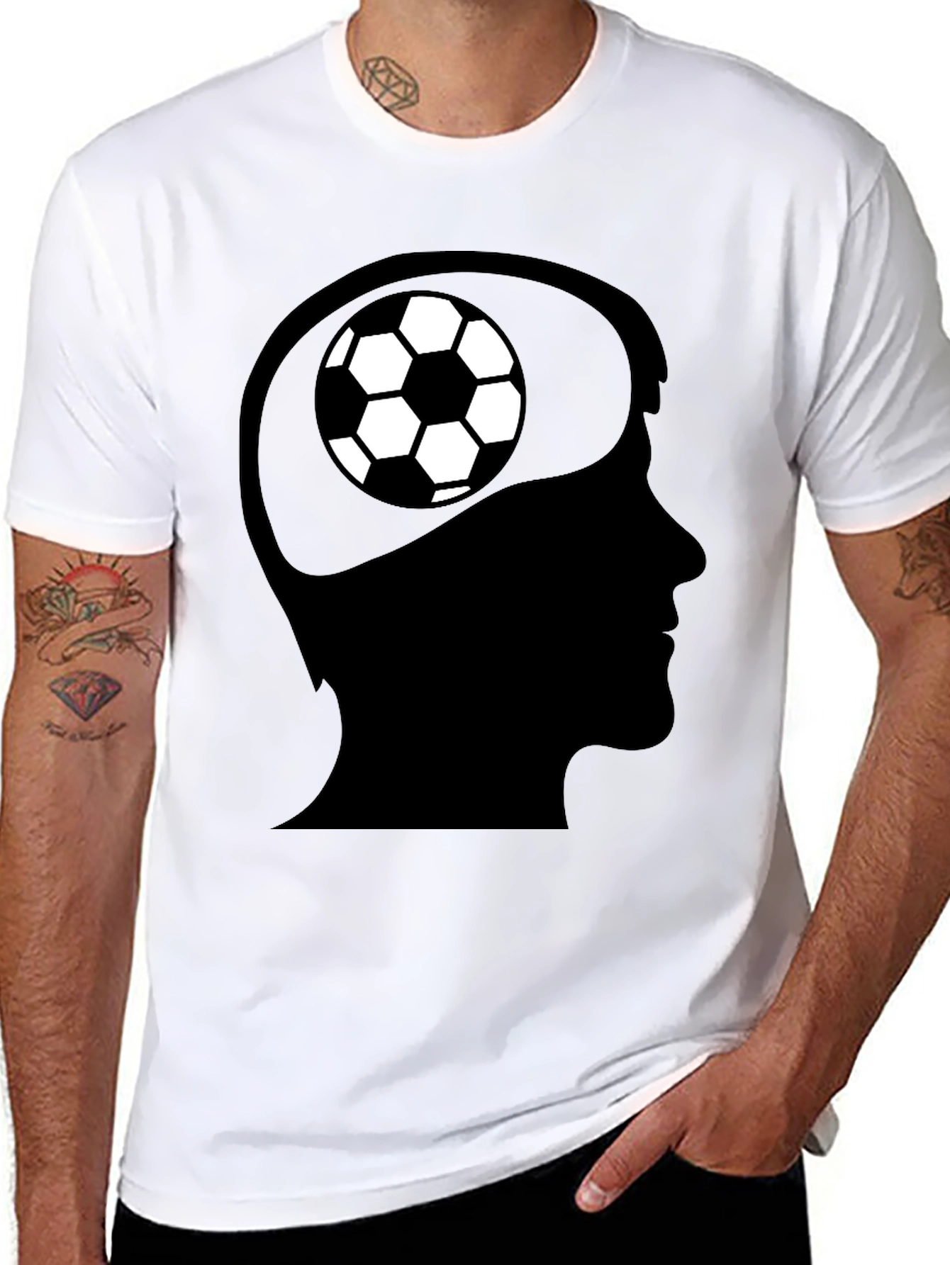 Soccer Brain T-Shirt - Black Graphic Tee