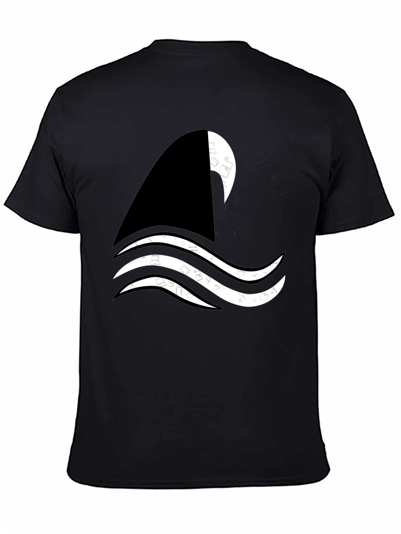 Shark Wave Graphic Tee - Black