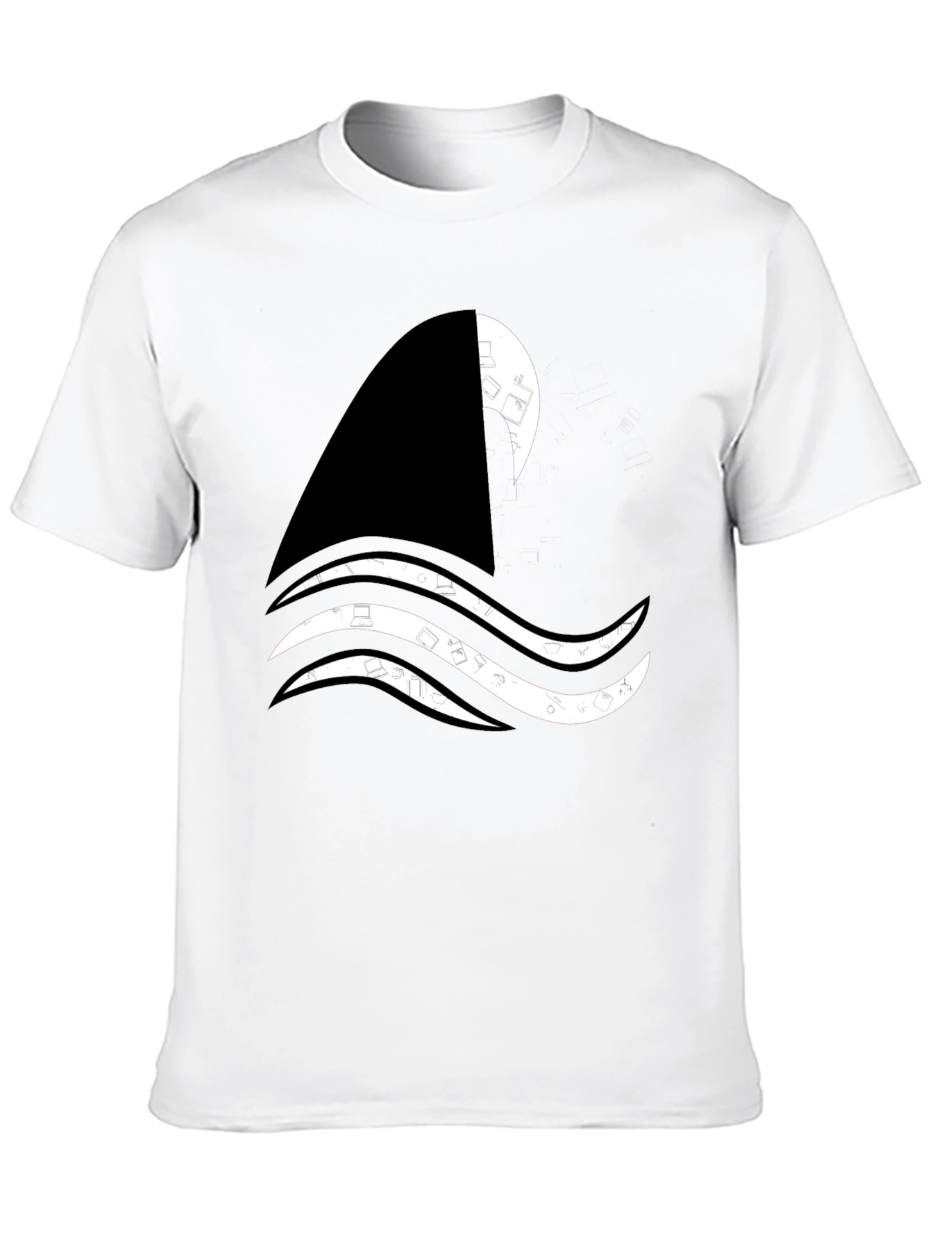 Shark Wave Graphic Tee - Black