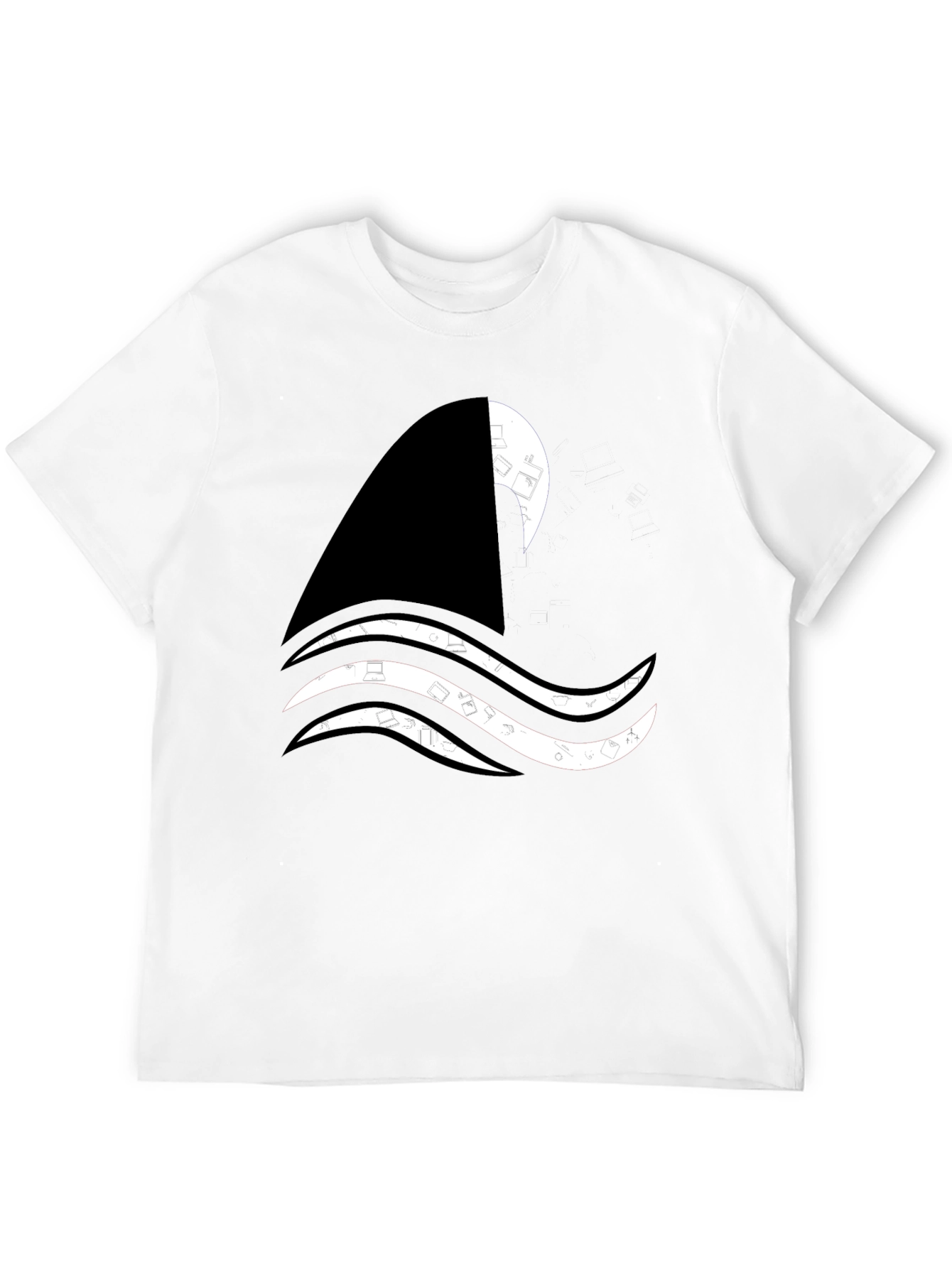 Shark Wave Graphic Tee - Black