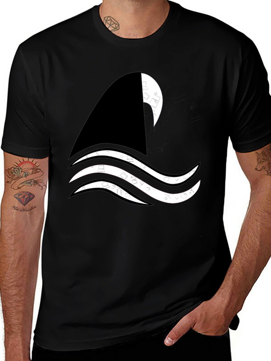 Shark Wave Graphic Tee - Black