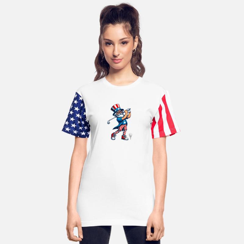 Patriotic Golfing Grandpa Illustration