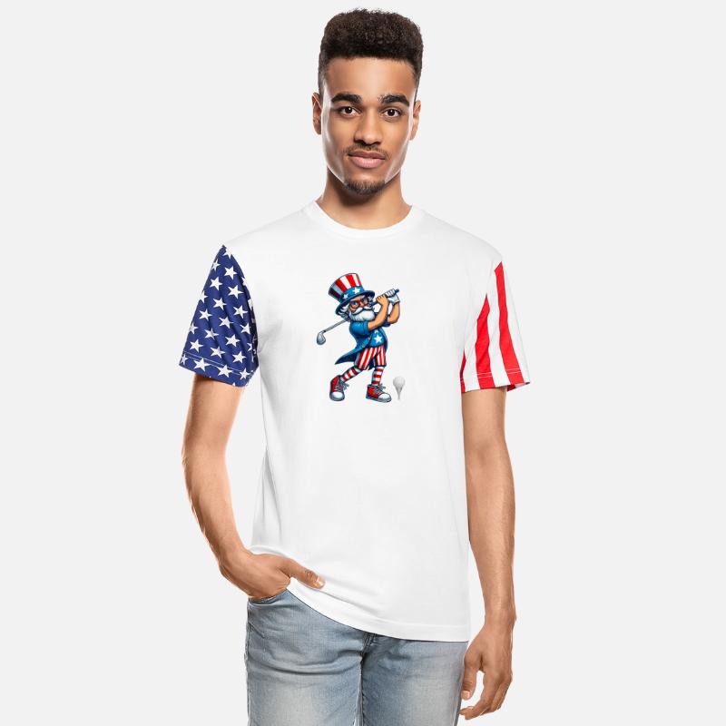 Patriotic Golfing Grandpa Illustration