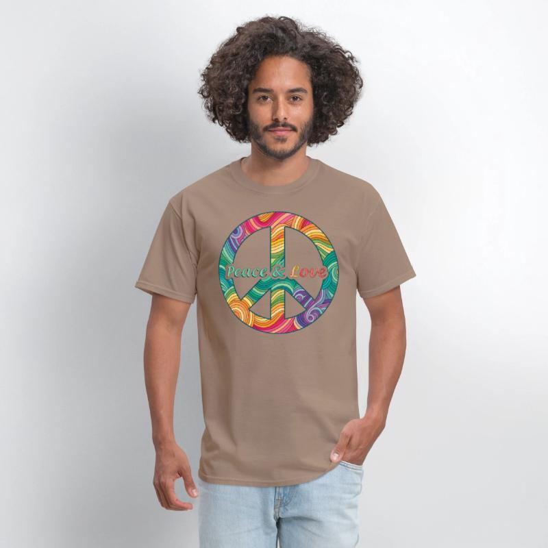 Peace Love Psychedelic Swirl Sign Retro 60s