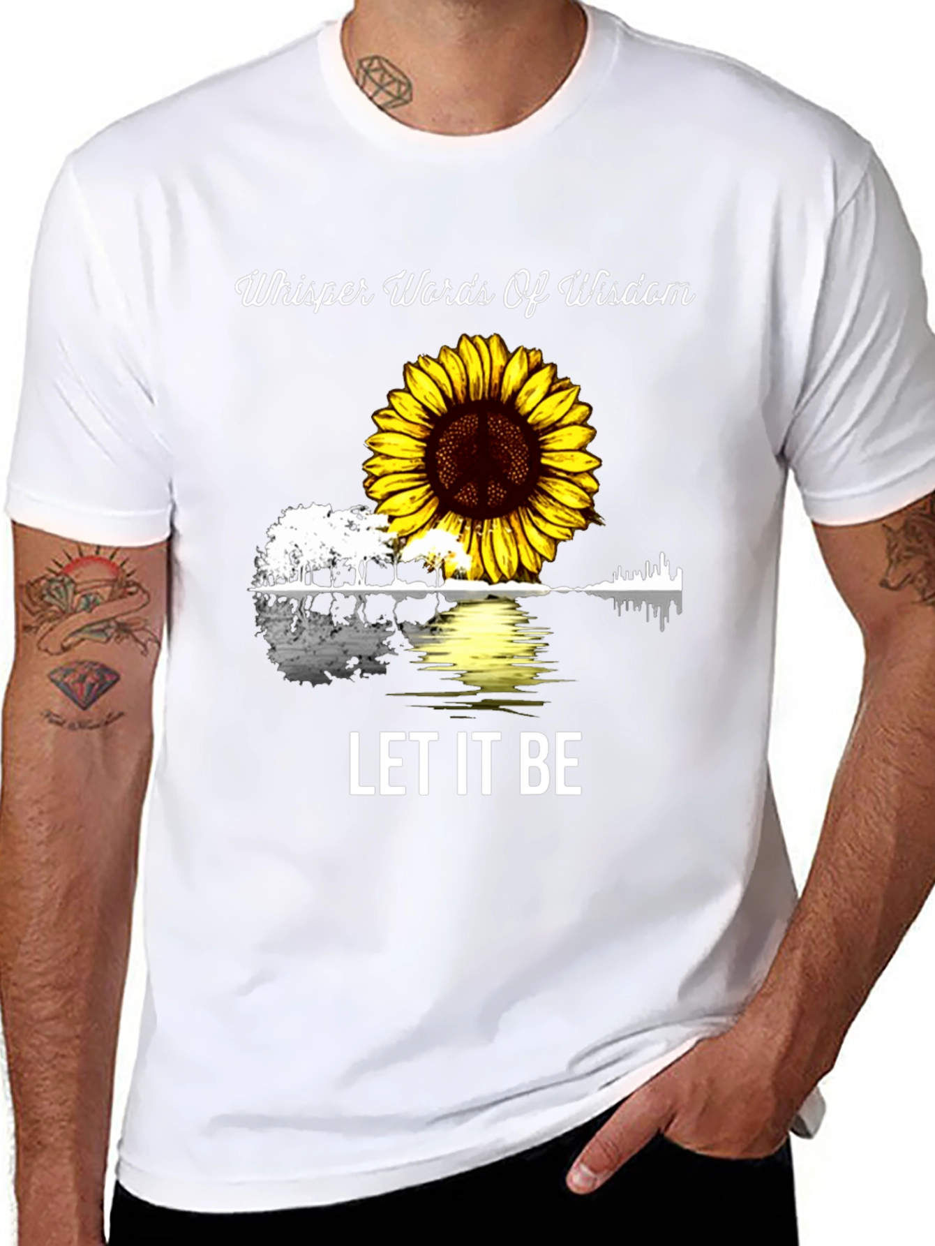 Whisper Words of Wisdom Sunflower Guitar T-Shirt