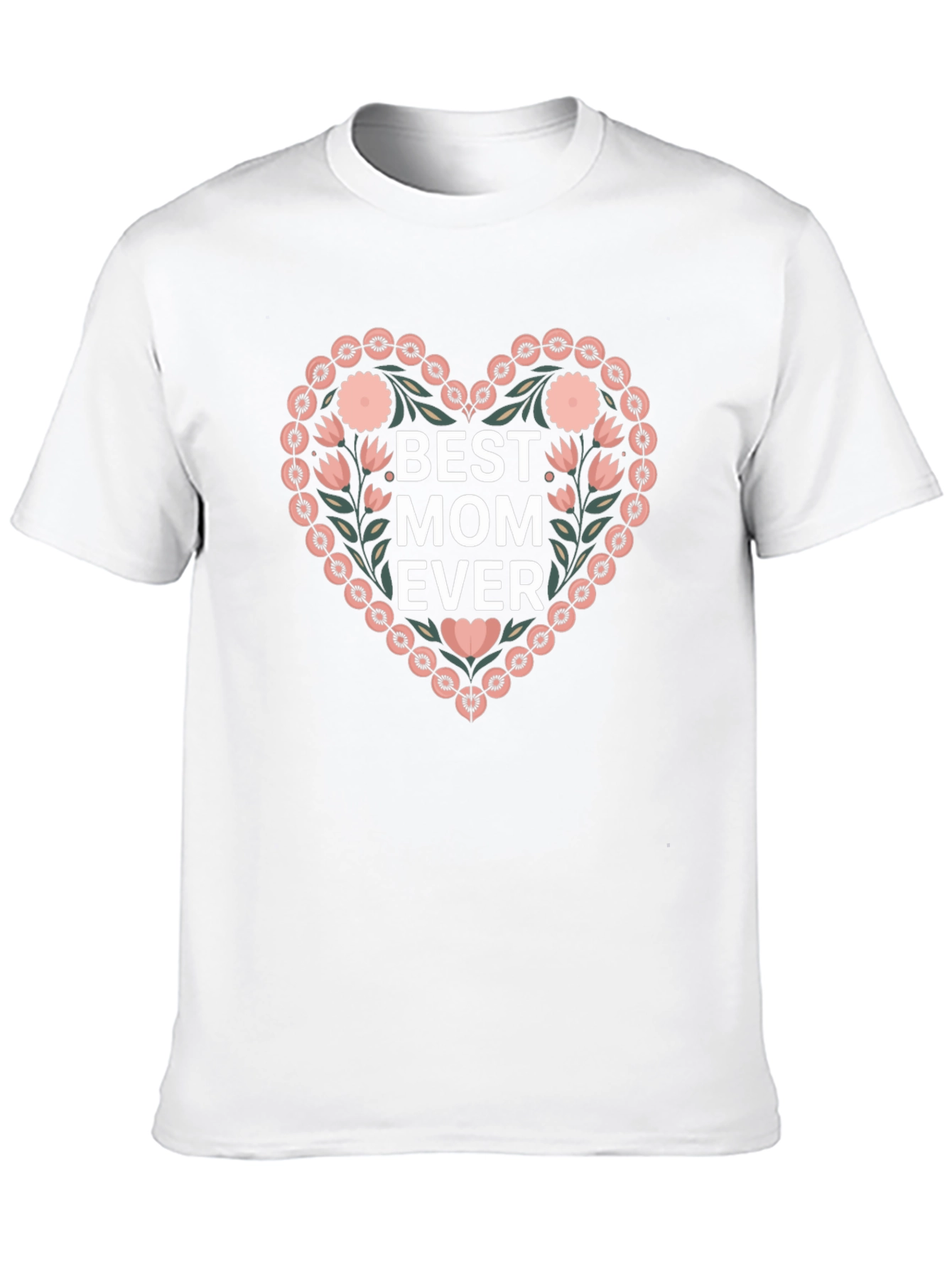 Best Mom Ever Floral Heart T-Shirt
