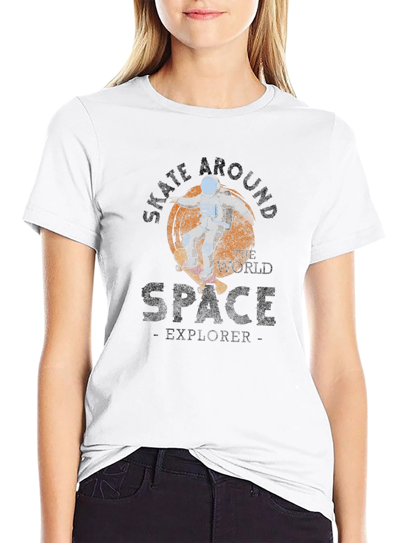 Skate Around Space Explorer T-Shirt - Unique Design