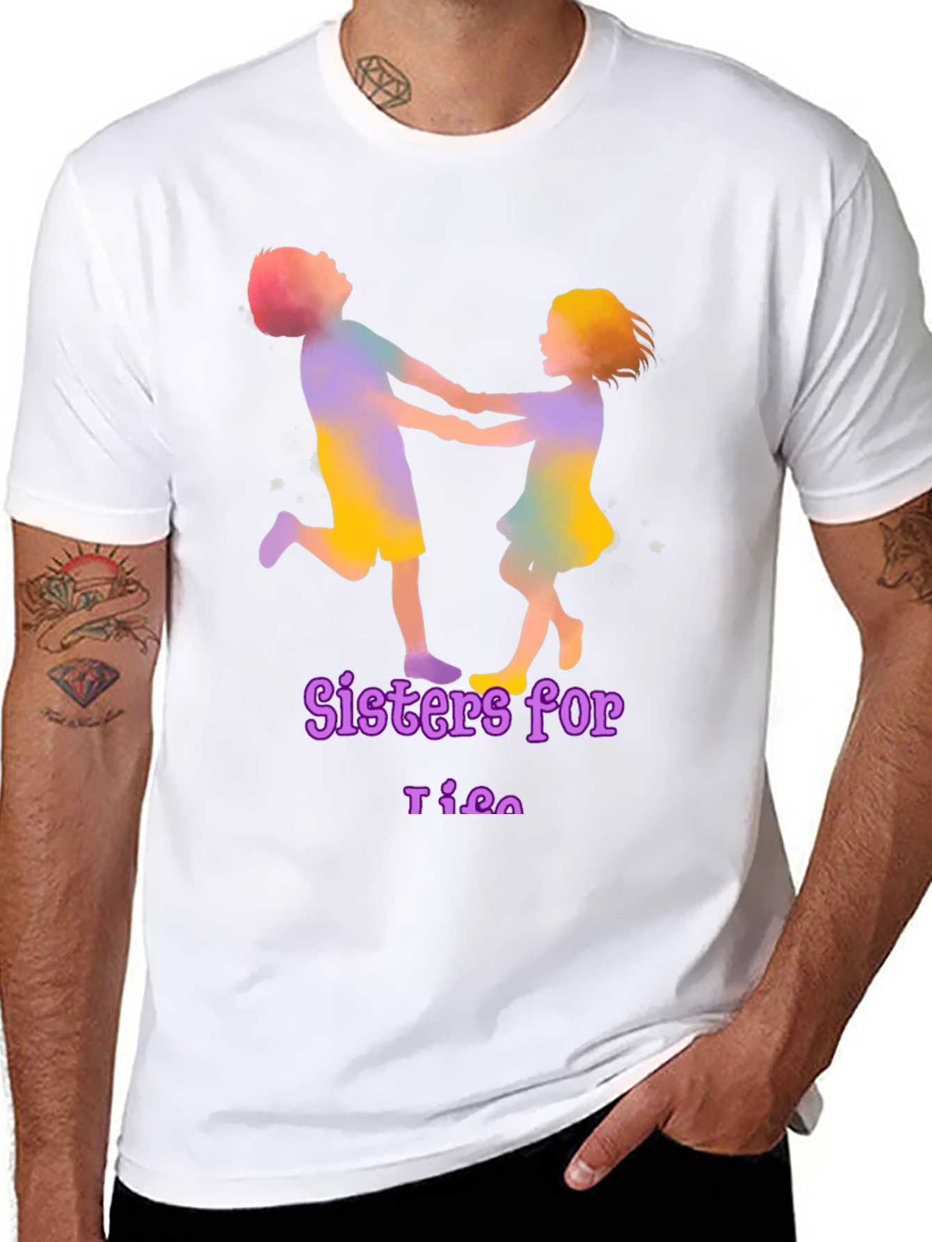 Sisters for Life Black Graphic T-Shirt