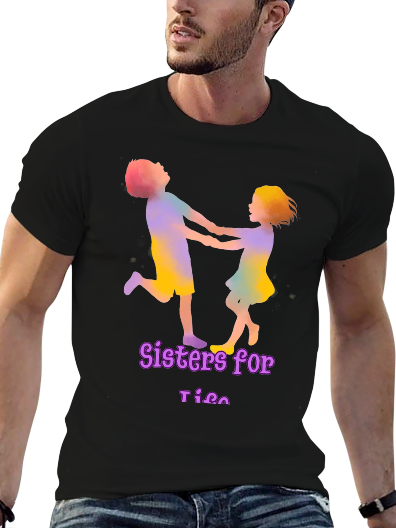 Sisters for Life Black Graphic T-Shirt