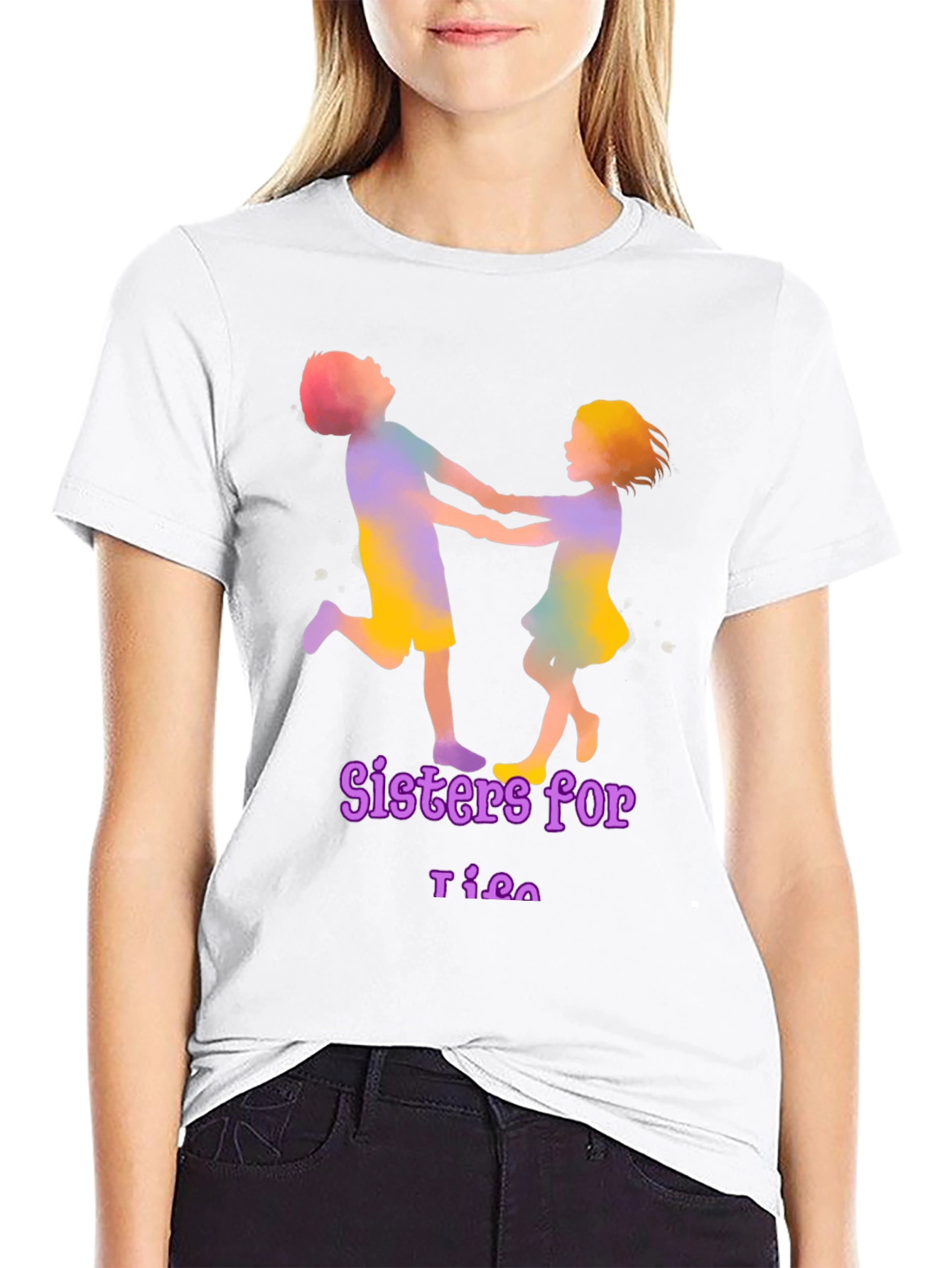 Sisters for Life Black Graphic T-Shirt
