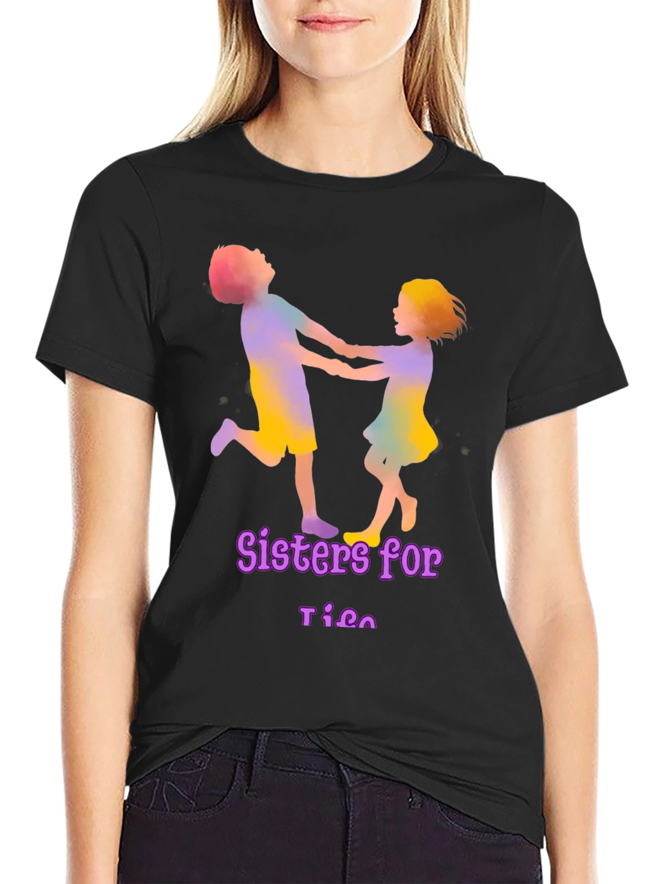 Sisters for Life Black Graphic T-Shirt