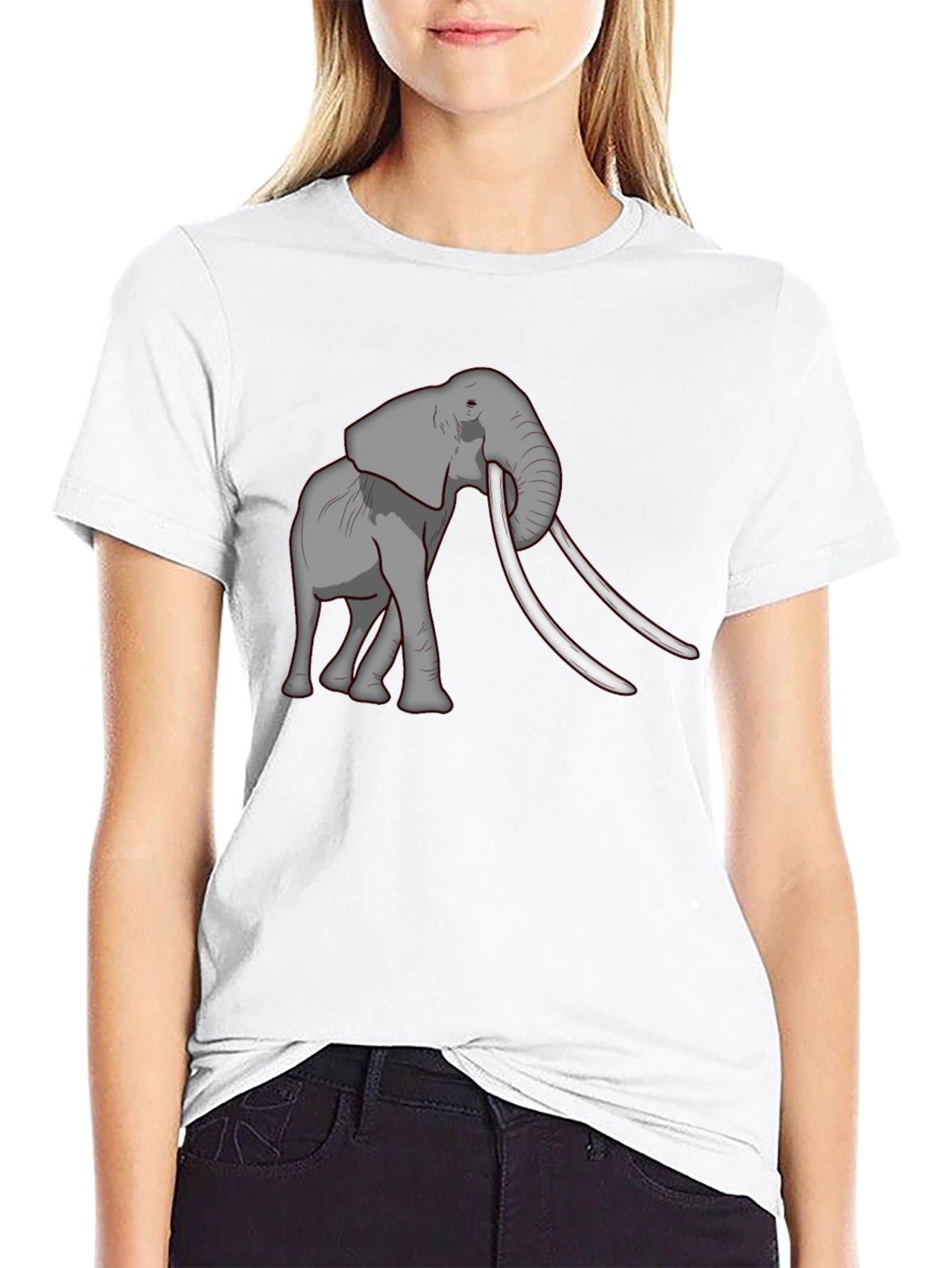 Elephant Graphic Tee - Black Cotton Blend