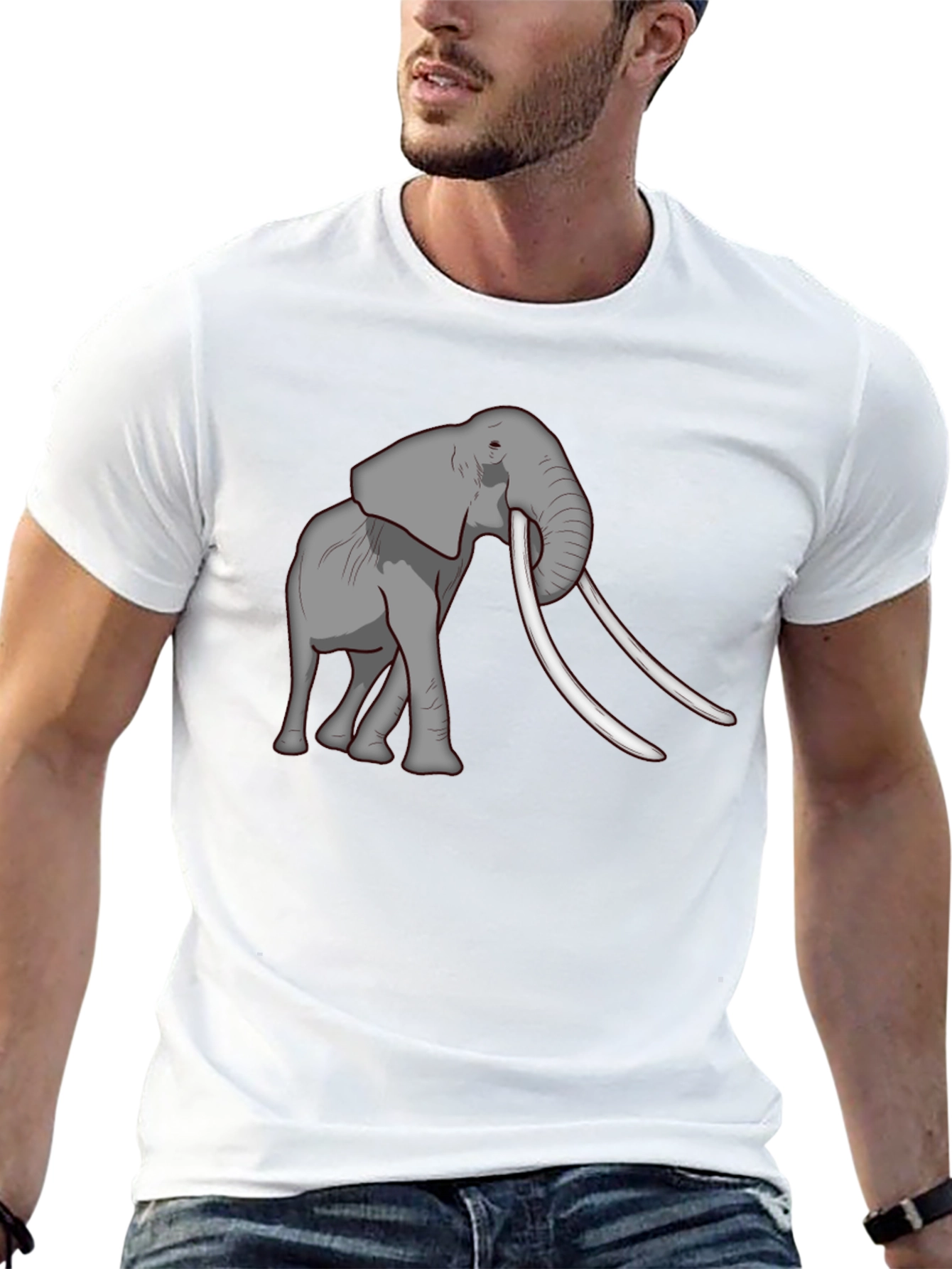 Elephant Graphic Tee - Black Cotton Blend