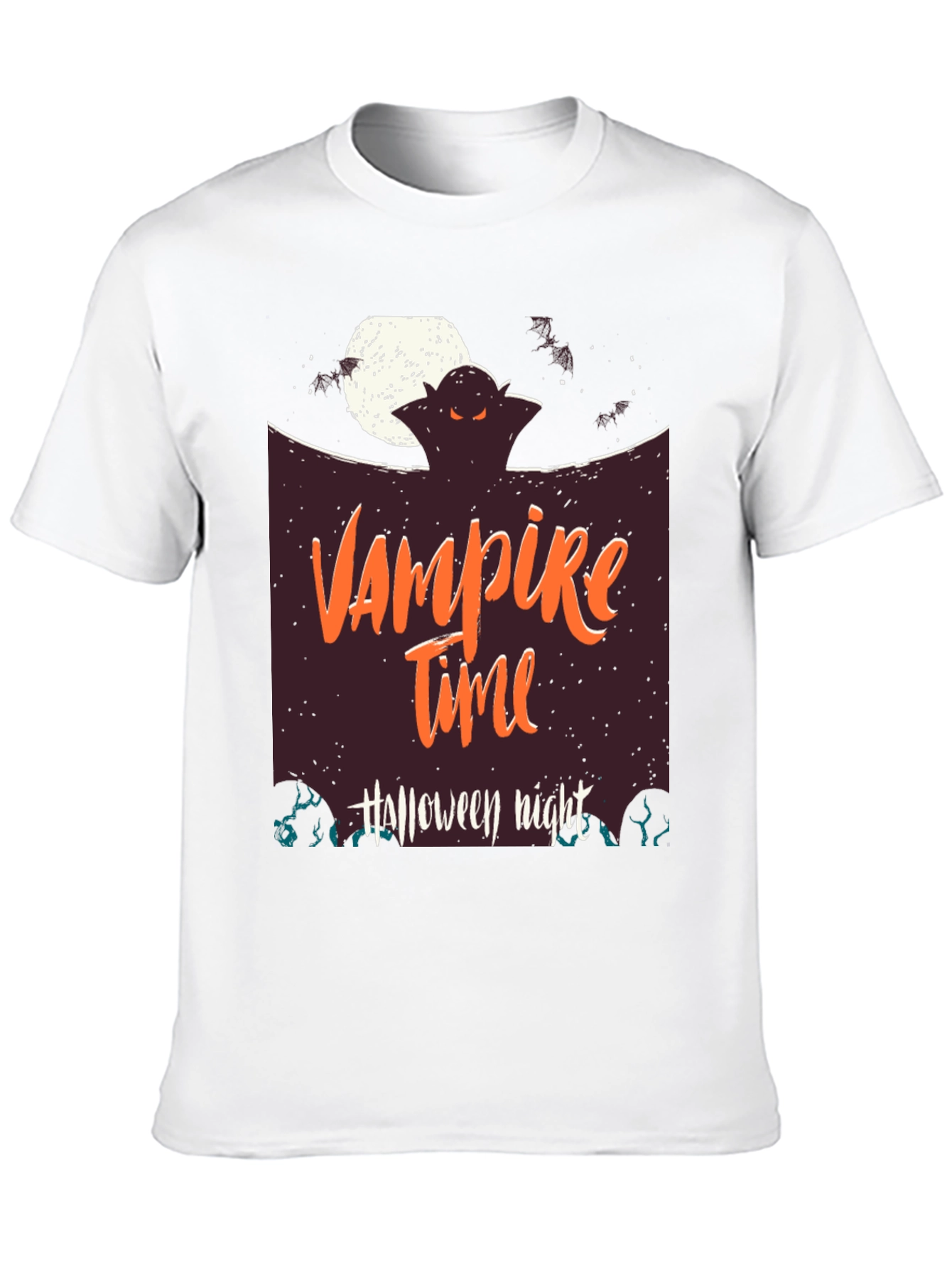 Vampire Time Halloween Night Black T-Shirt