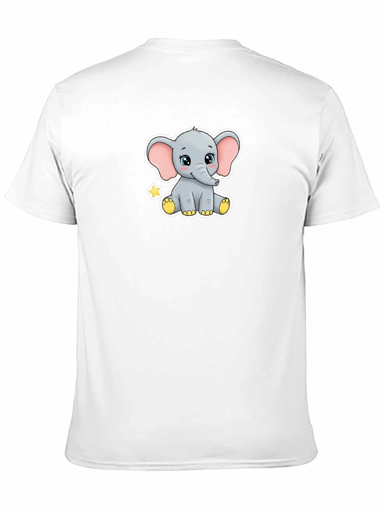 Cute Elephant Graphic Black T-Shirt